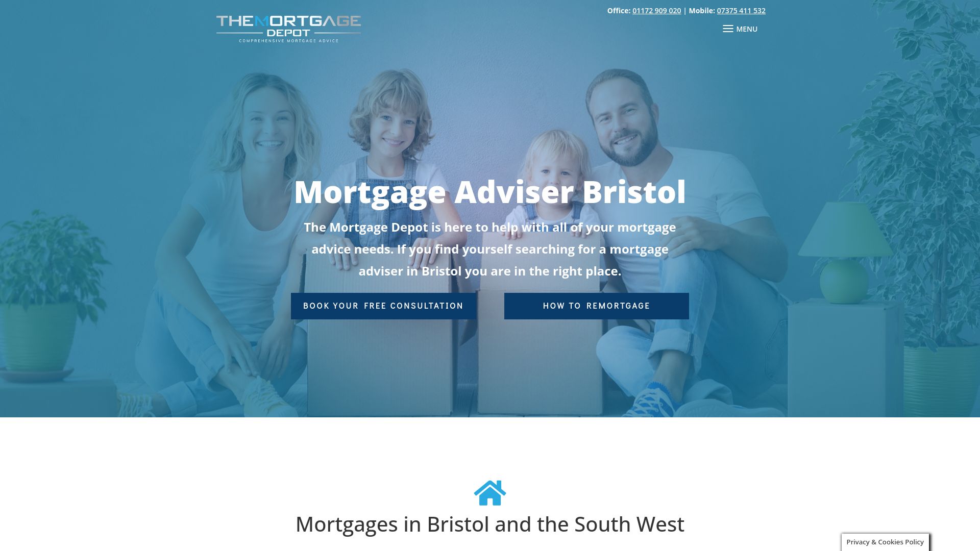 Screenshot of The Mortgage Depot's website