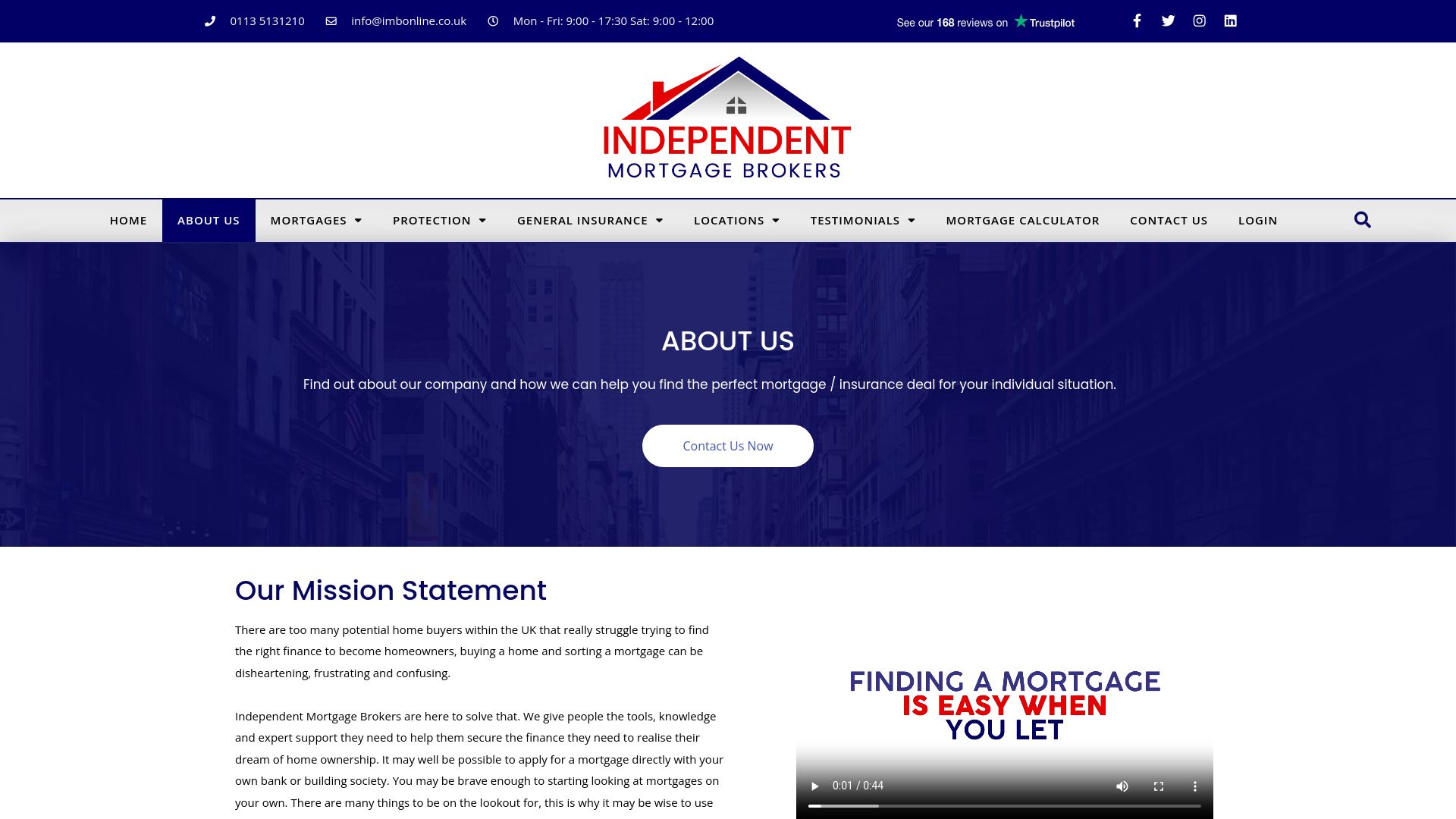 Screenshot of Independent Mortgage Brokers's website