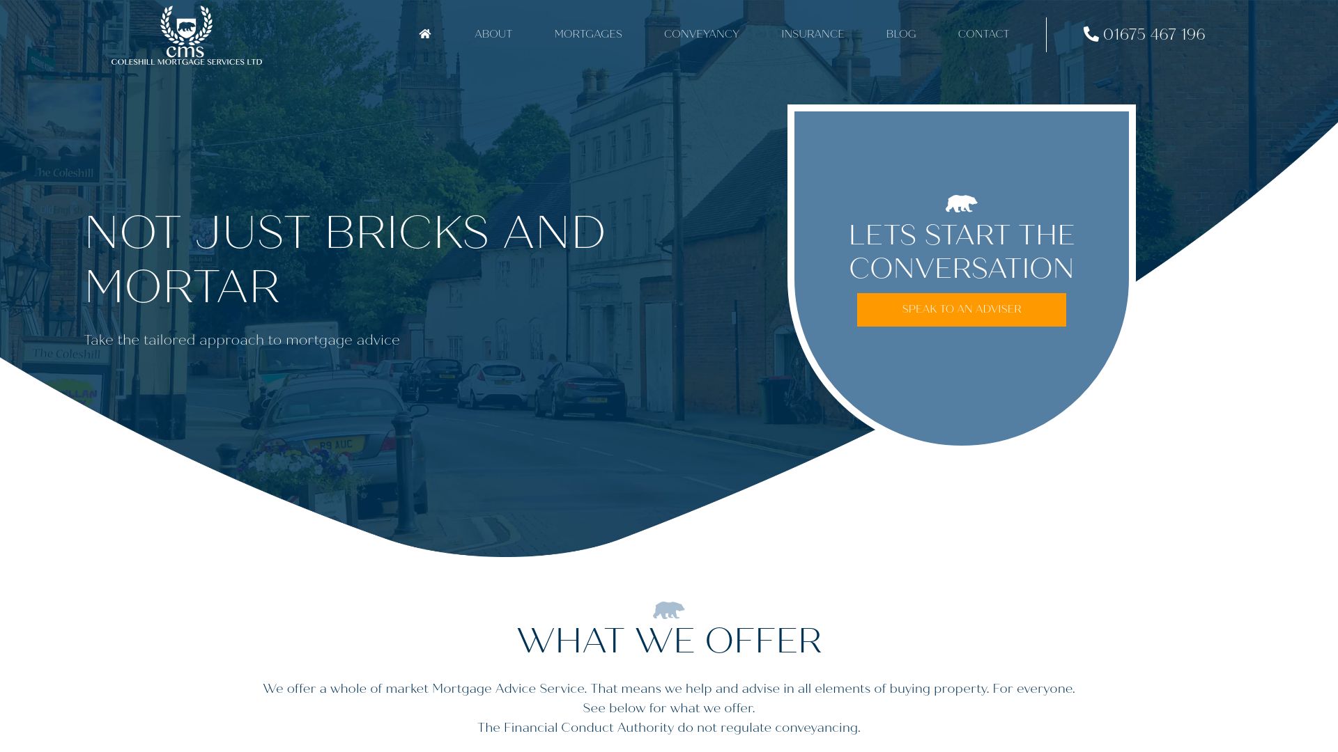 Screenshot of Coleshill Mortgages's website