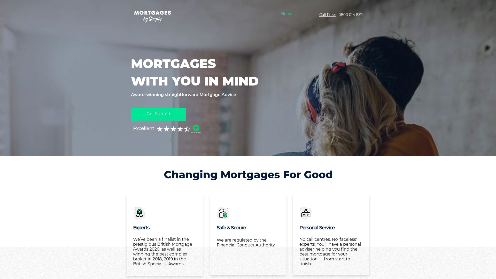 Screenshot of Mortgages By Simply's website