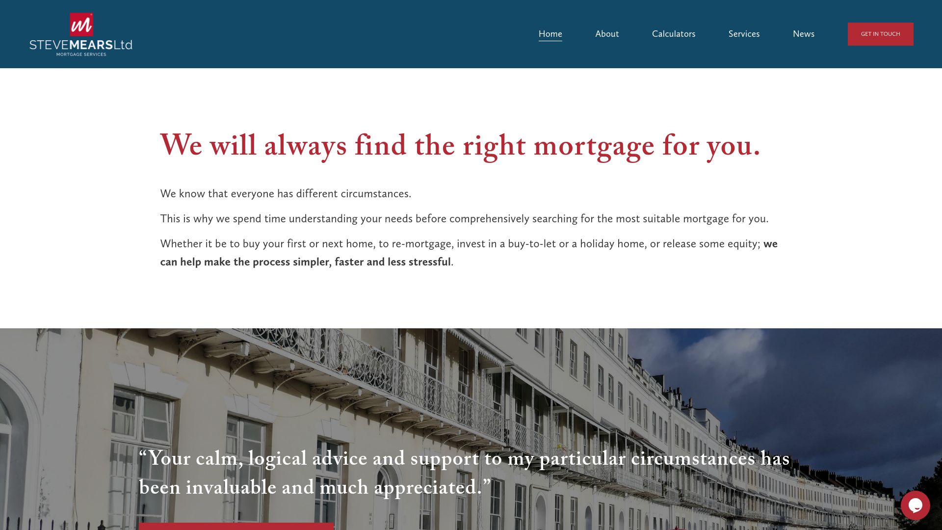 Screenshot of Steve Mears Independent Mortgage Services's website