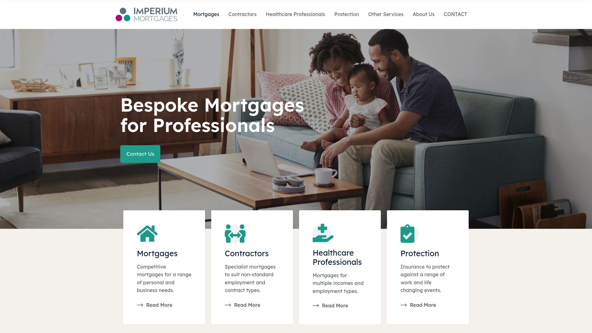 Screenshot of Imperium Mortgages Ltd's website