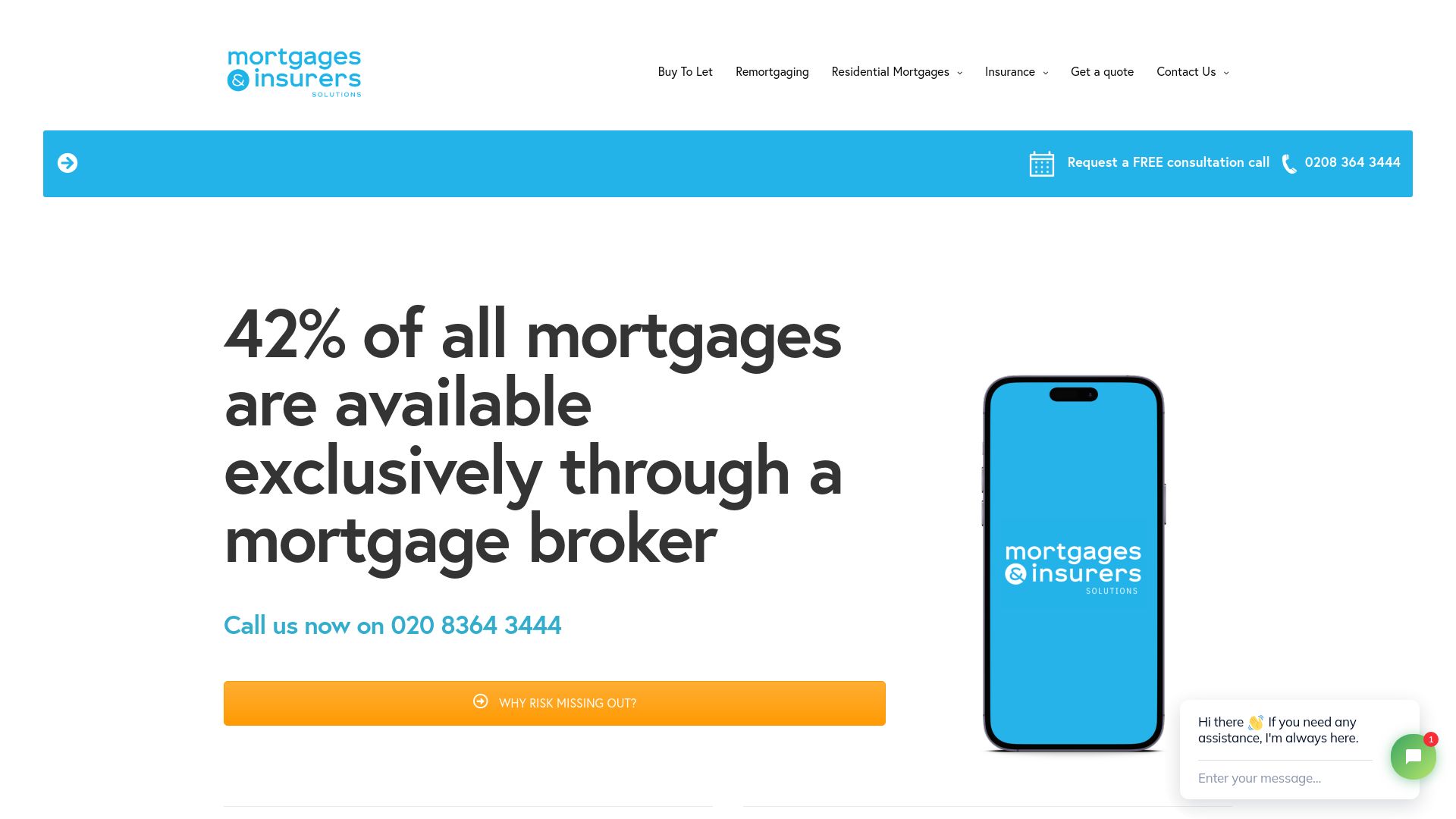 Screenshot of Mortgages & Insurers Solutions's website