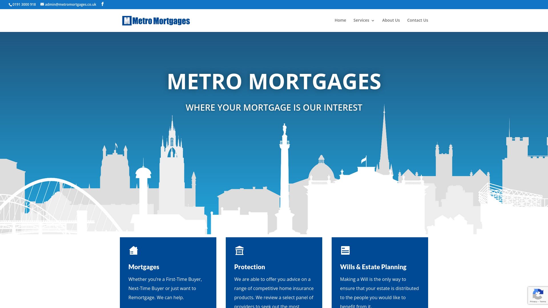 Screenshot of Metro Mortgages's website