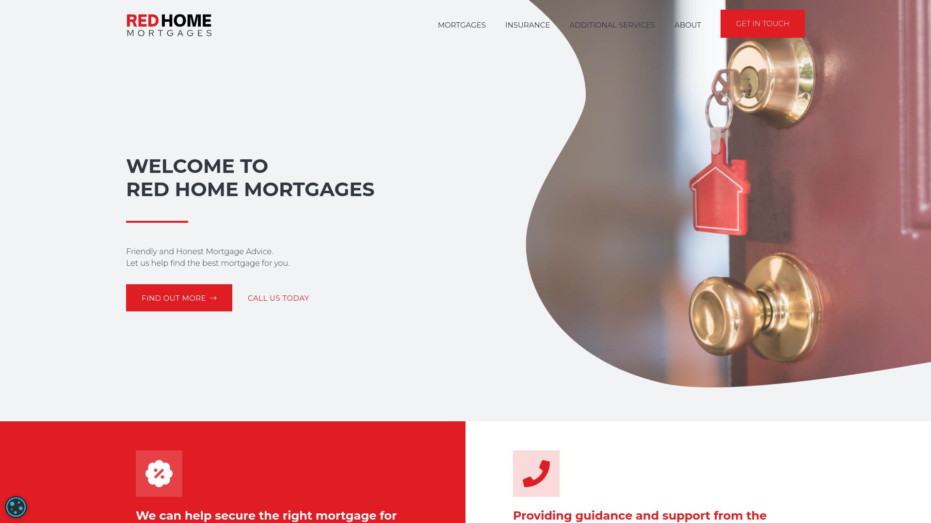 Screenshot of Red Home Mortgages Ltd's website