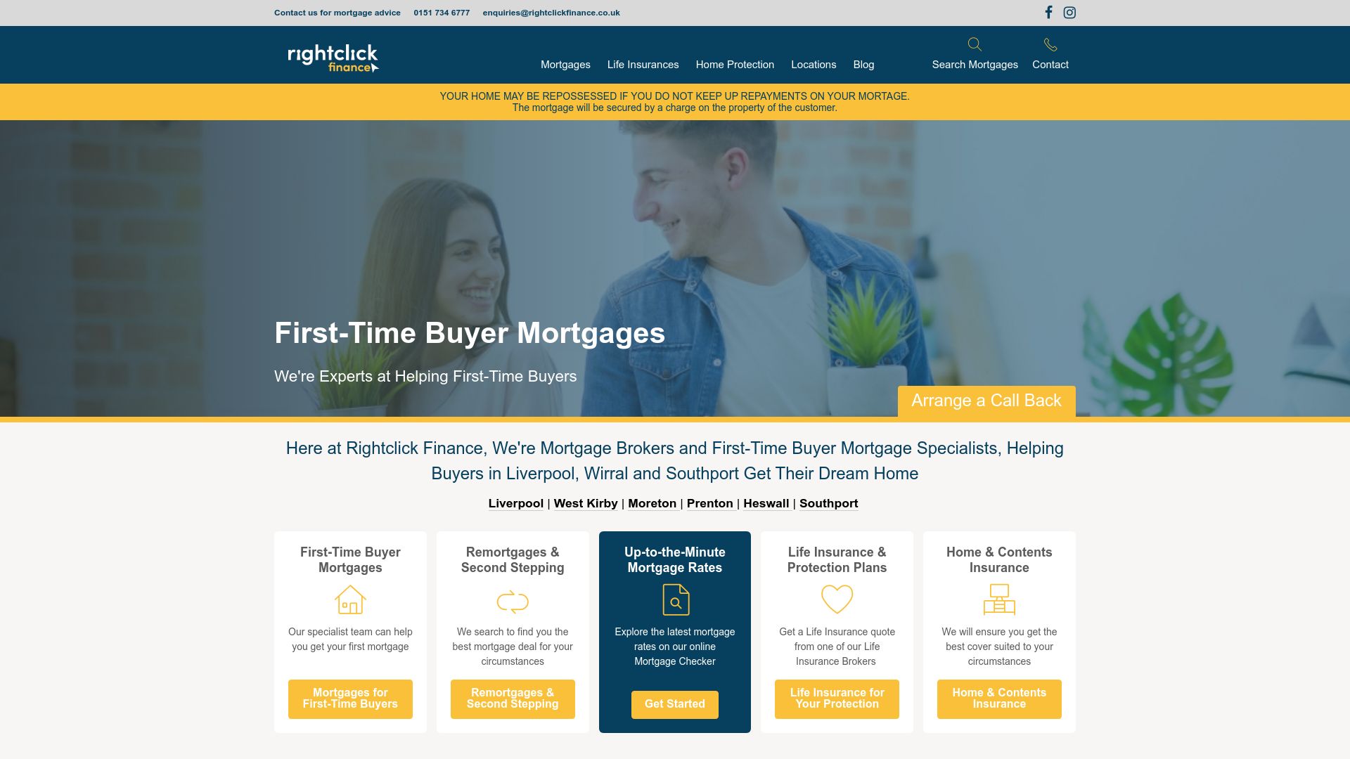 Screenshot of Right Click Finance Liverpool's website