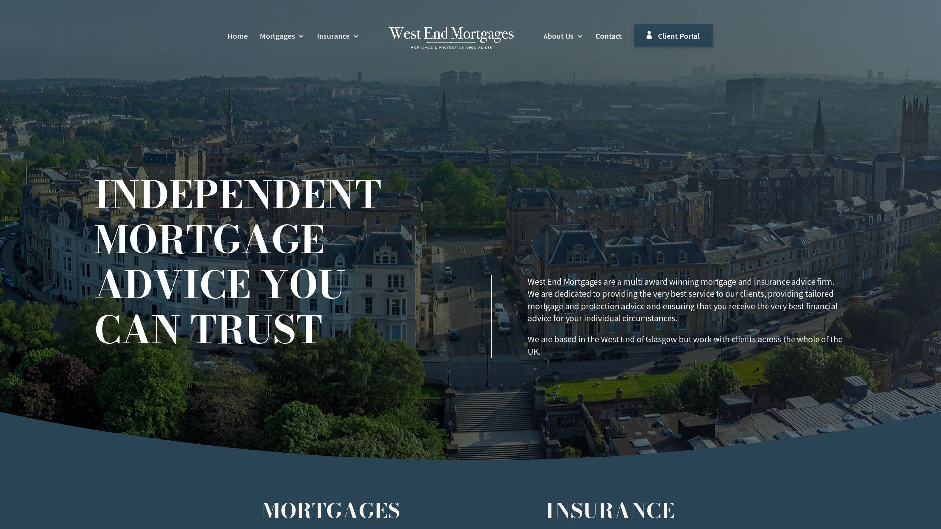 Screenshot of West End Mortgages's website