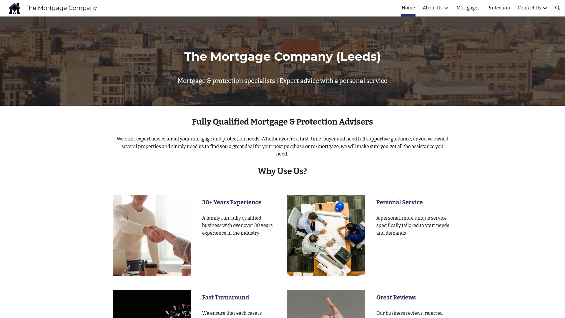 Screenshot of The Mortgage Company's website