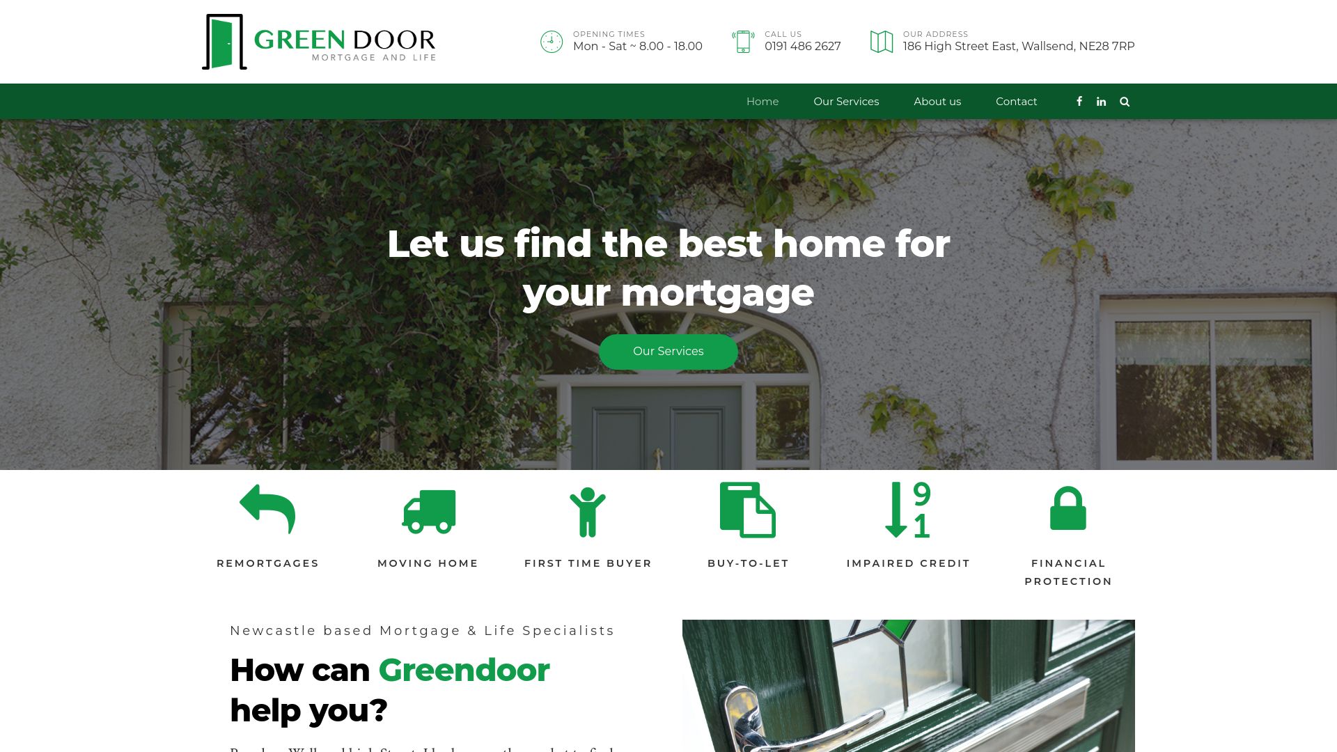 Screenshot of Green Door Mortgages's website