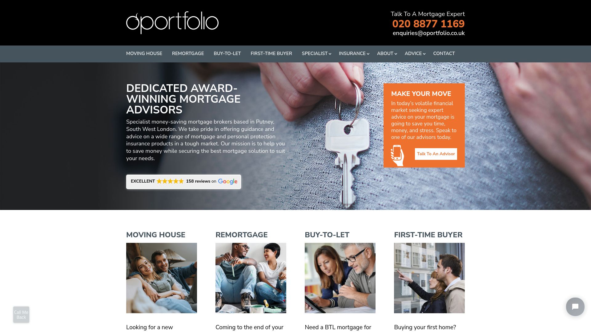 Screenshot of Oportfolio Mortgage Brokers's website