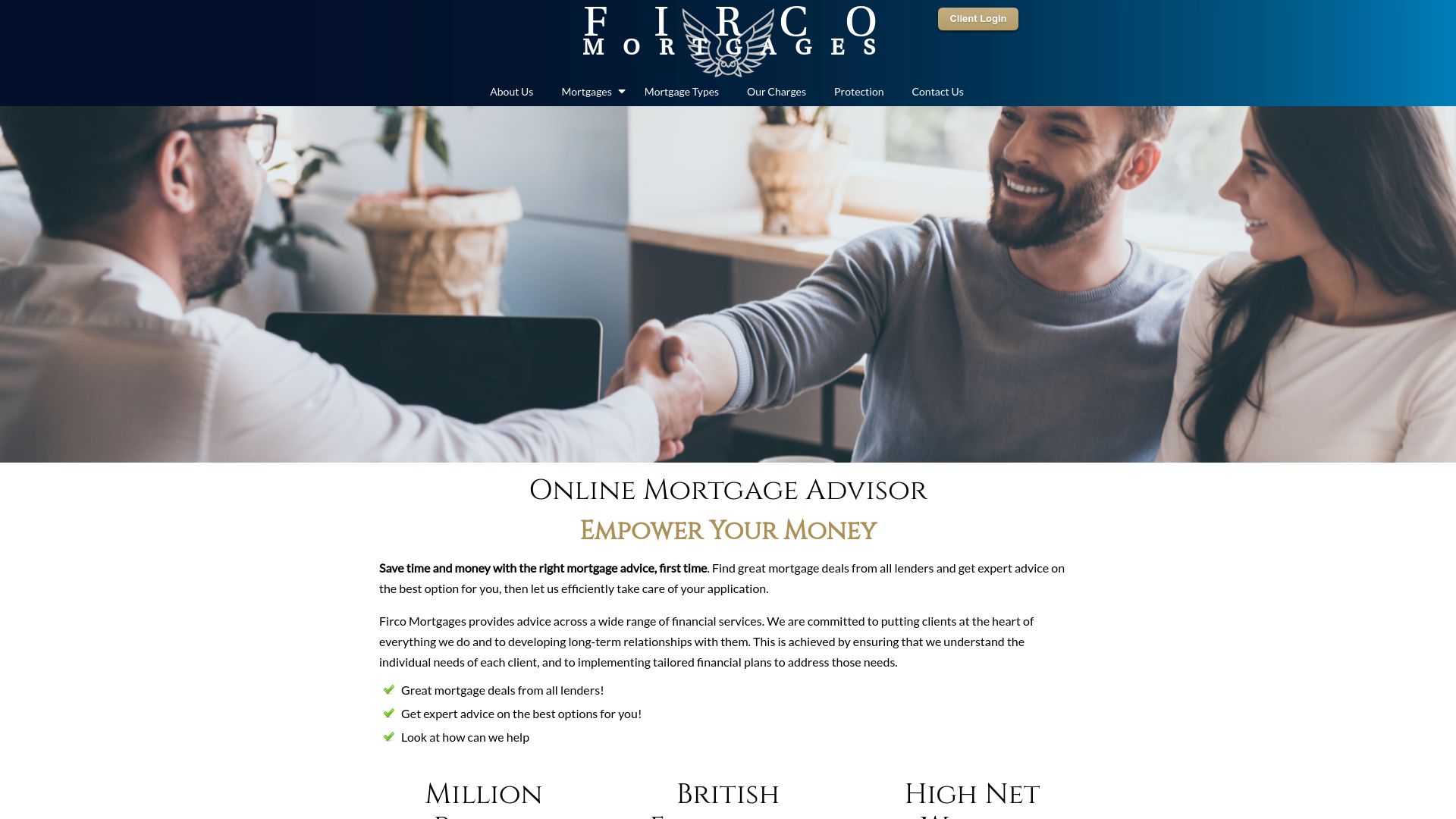 Screenshot of The Mortgage Point's website