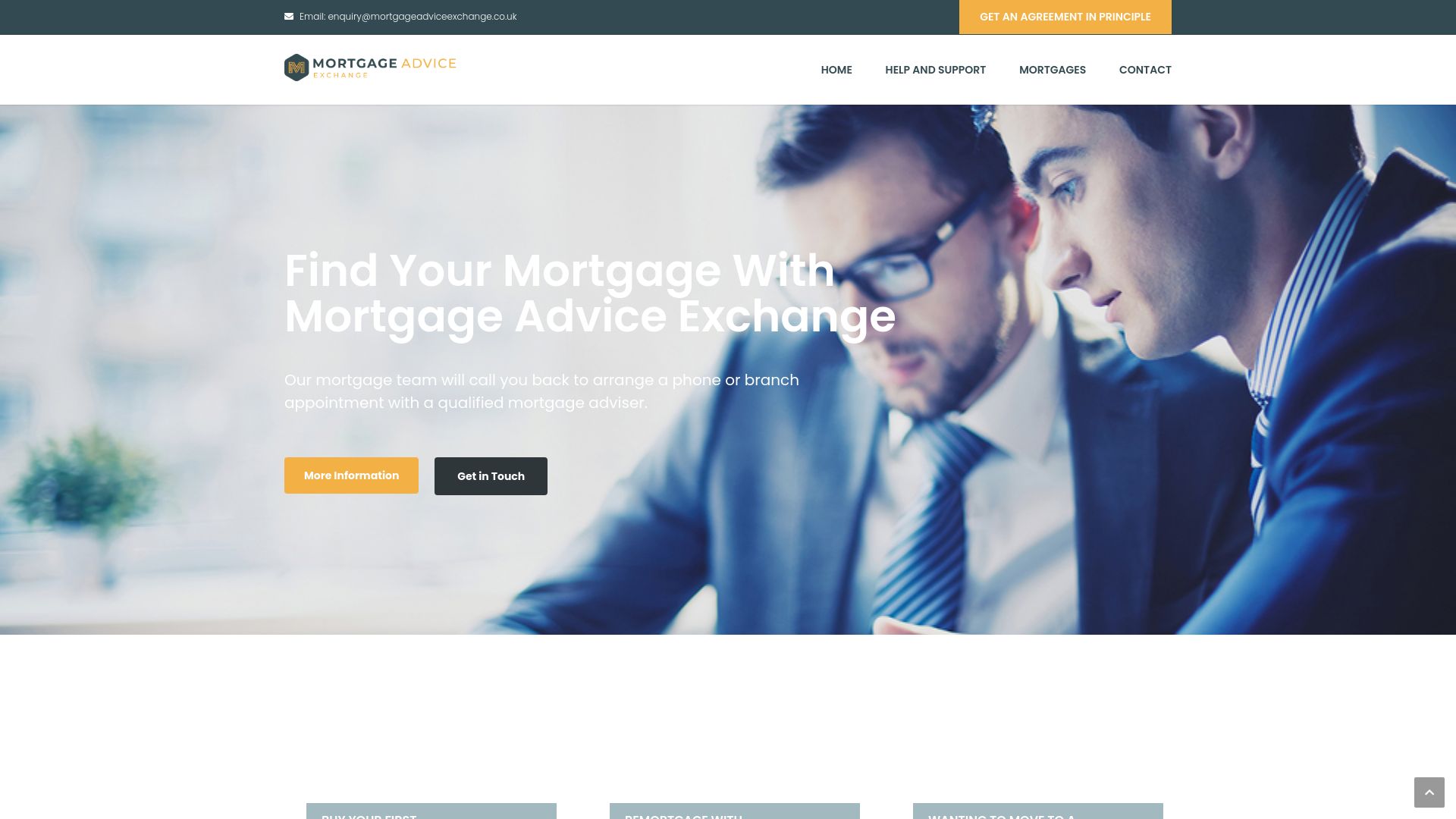 Screenshot of Mortgage Advice Exchange's website