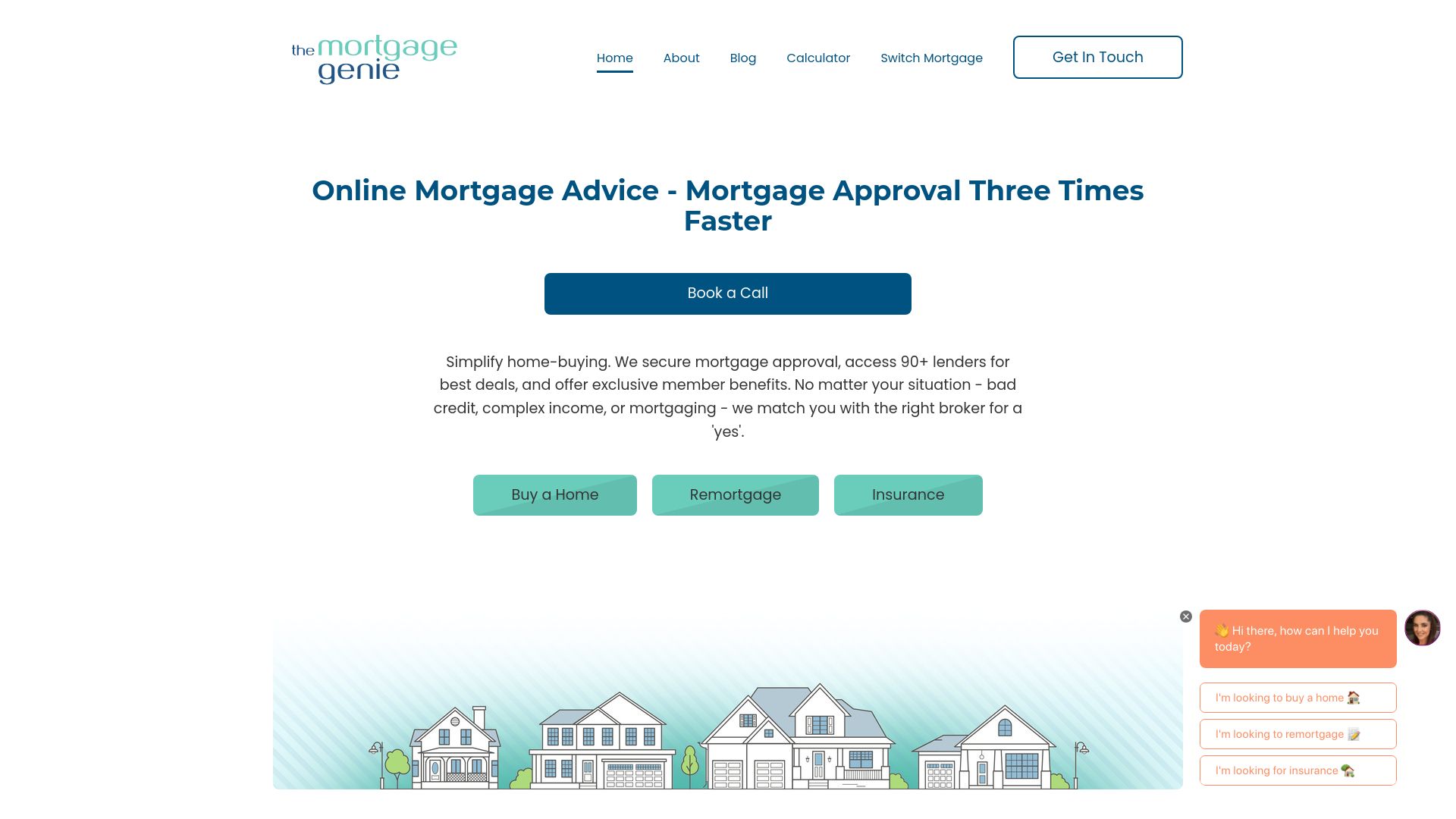 Screenshot of The Mortgage Genie's website