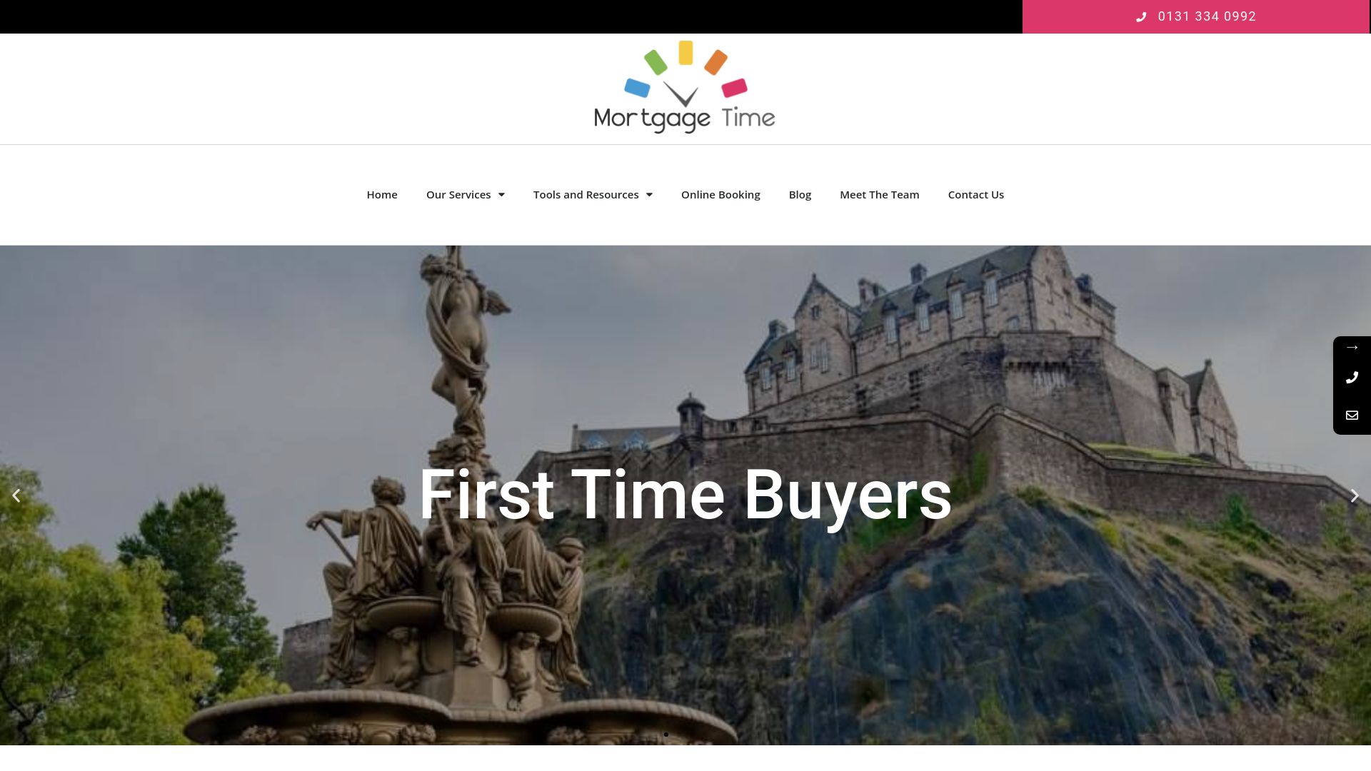 Screenshot of Mortgage Time's website