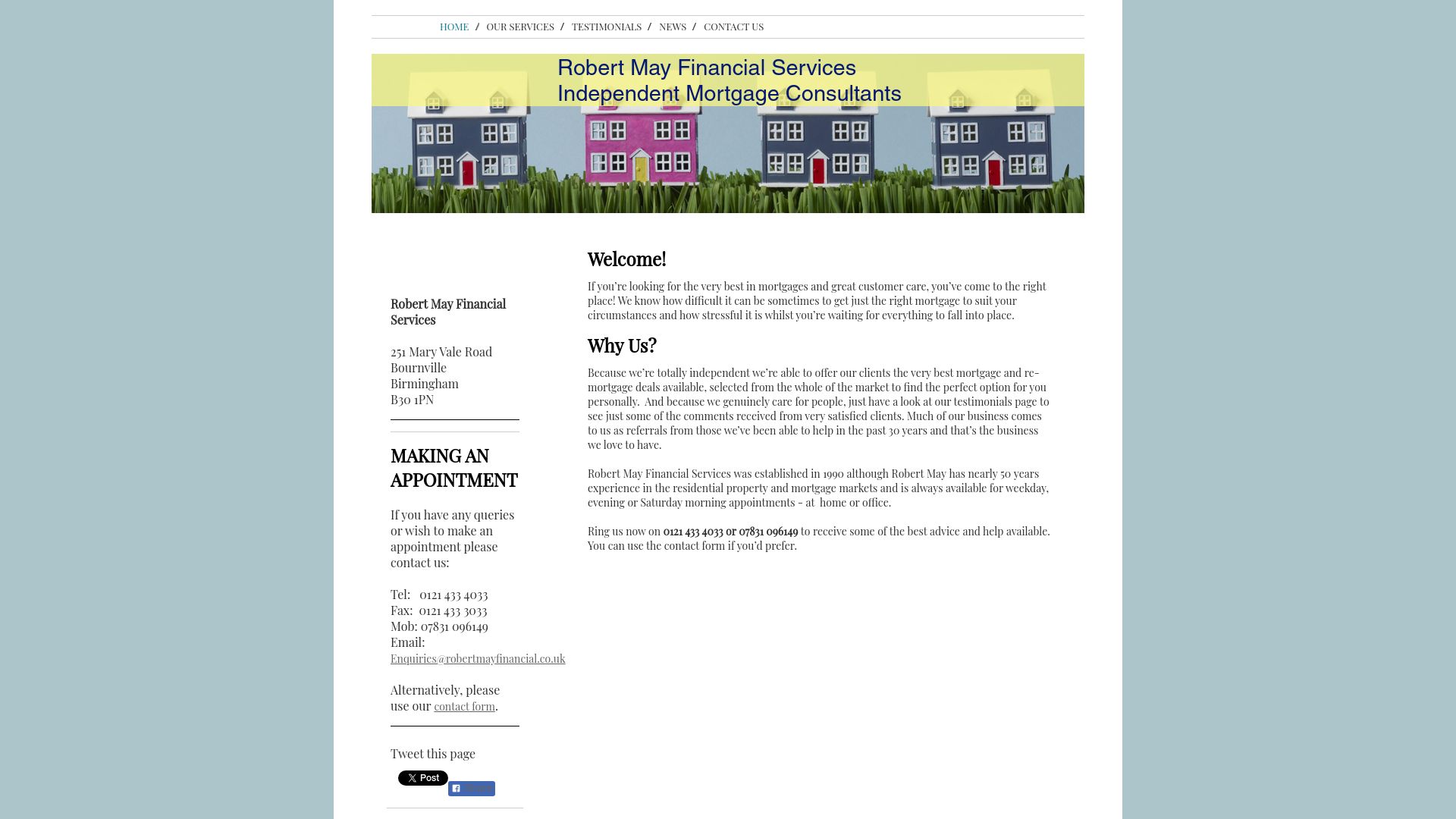 Screenshot of Robert May's website