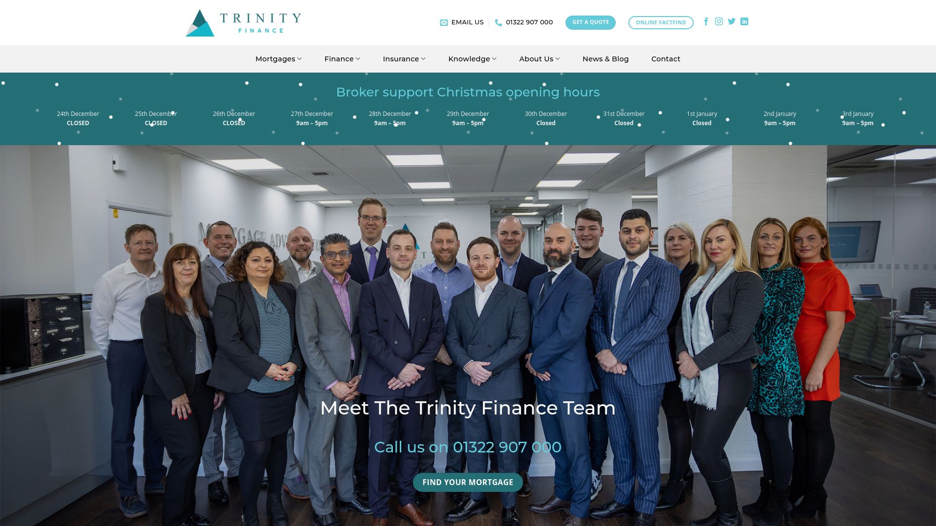 Screenshot of Trinity Finance's website