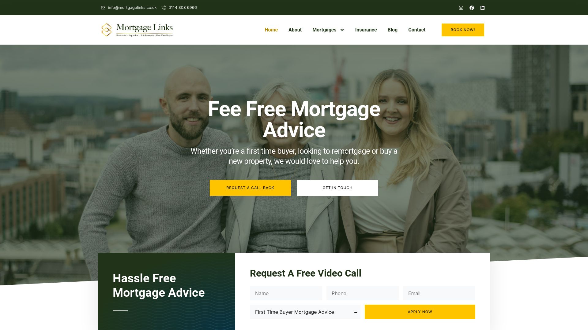 Screenshot of Mortgage Links's website