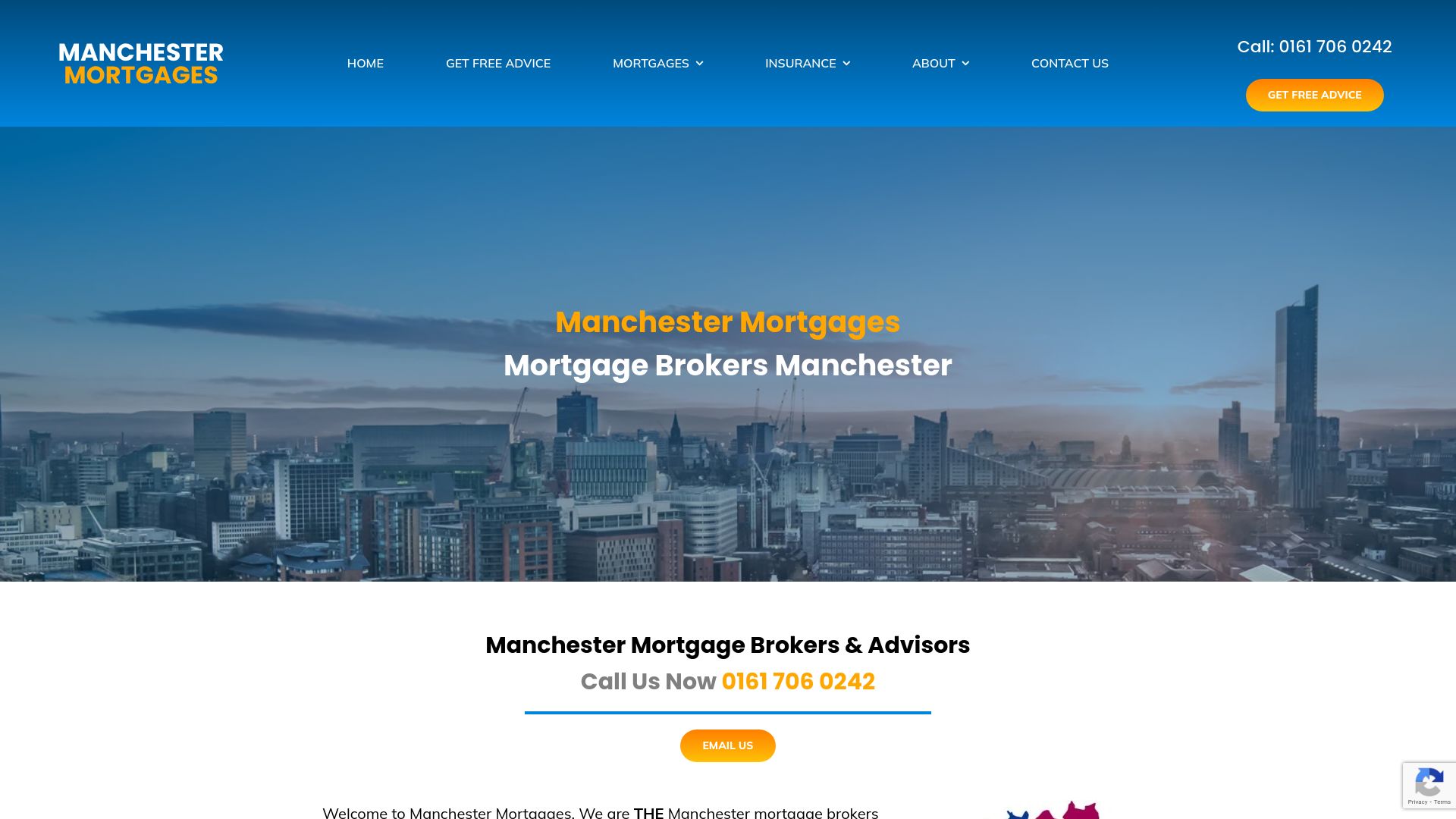 Screenshot of Manchester Mortgages's website