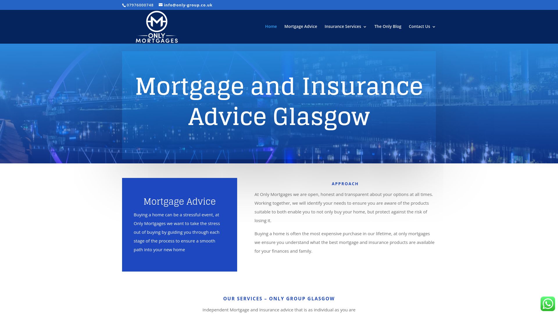 Screenshot of Only Mortgages's website