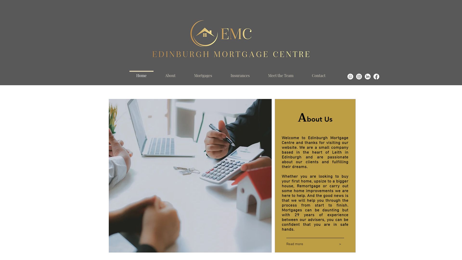 Screenshot of Edinburgh Mortgage Centre's website