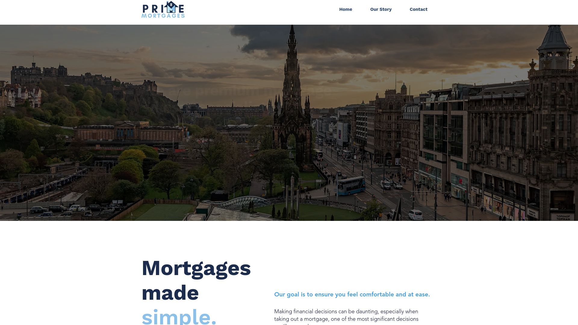 Screenshot of Prime Mortgages's website