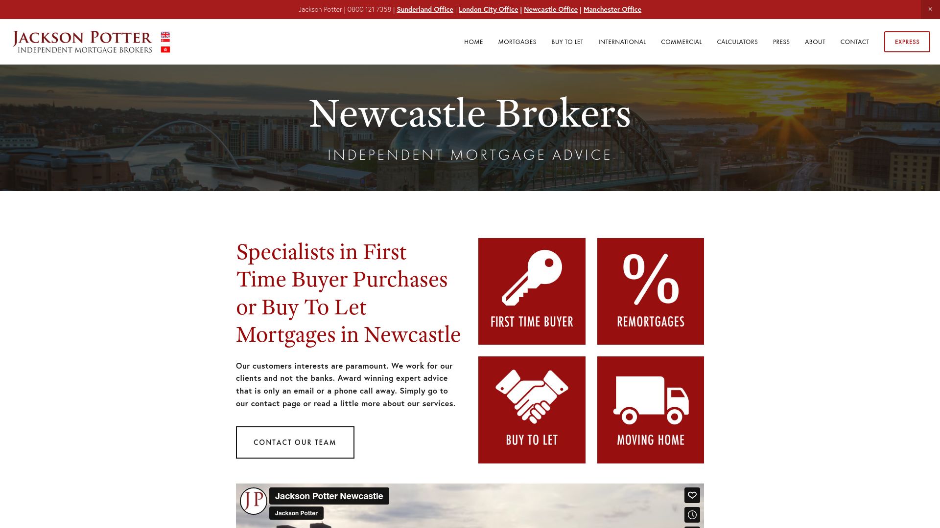 Screenshot of Jackson Potter Ltd's website