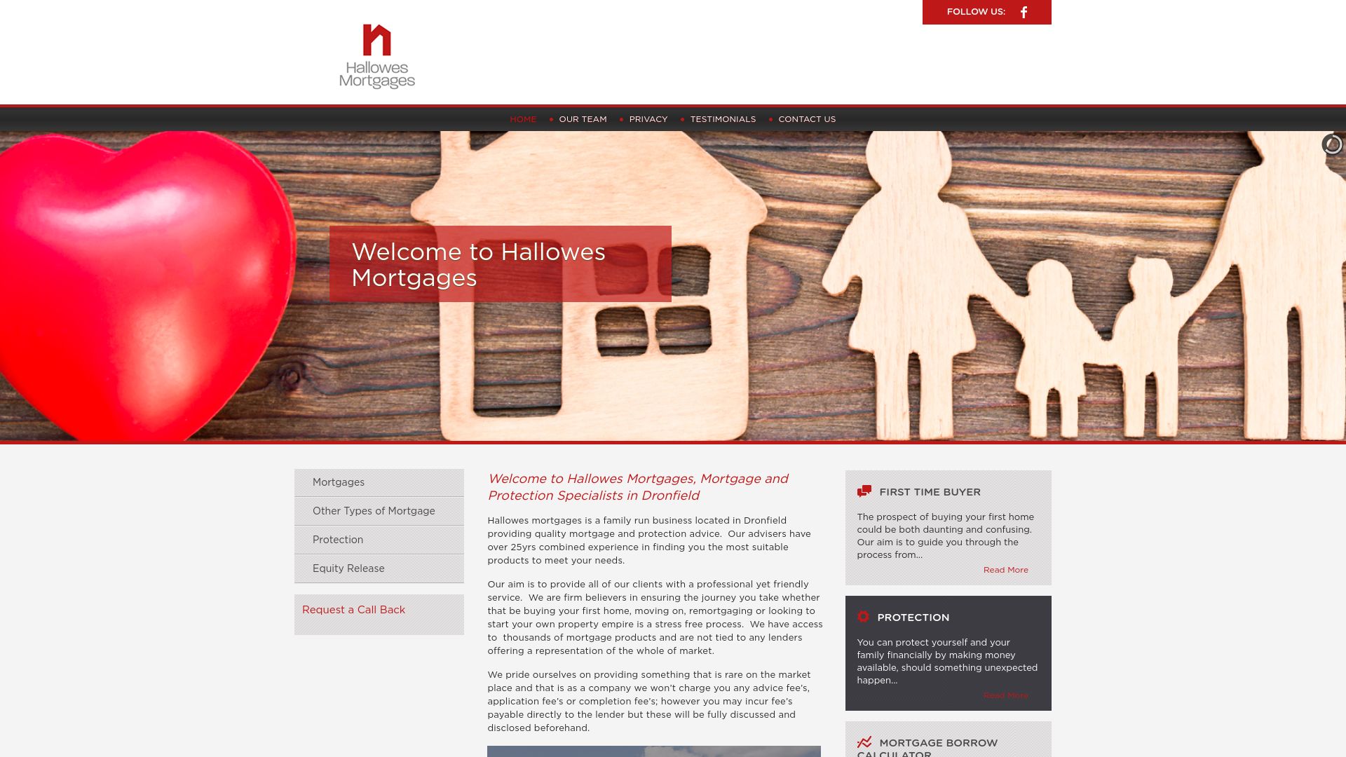 Screenshot of Hallowes Mortgages's website