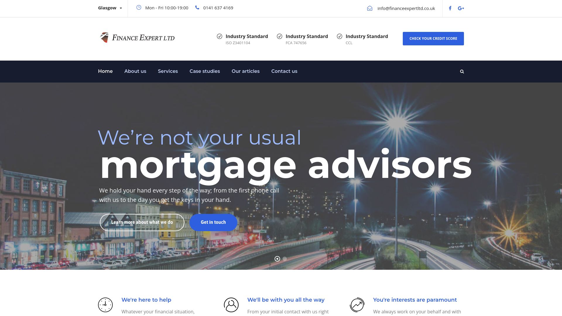 Screenshot of Finance Expert Ltd's website