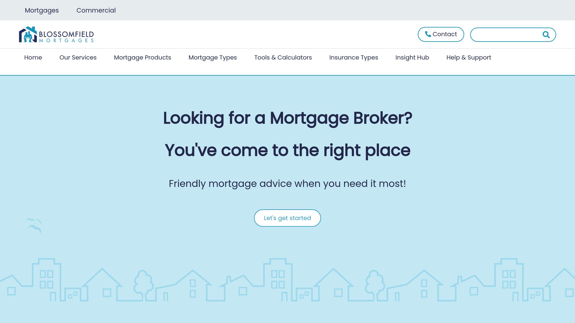 Screenshot of Blossomfield Mortgages's website