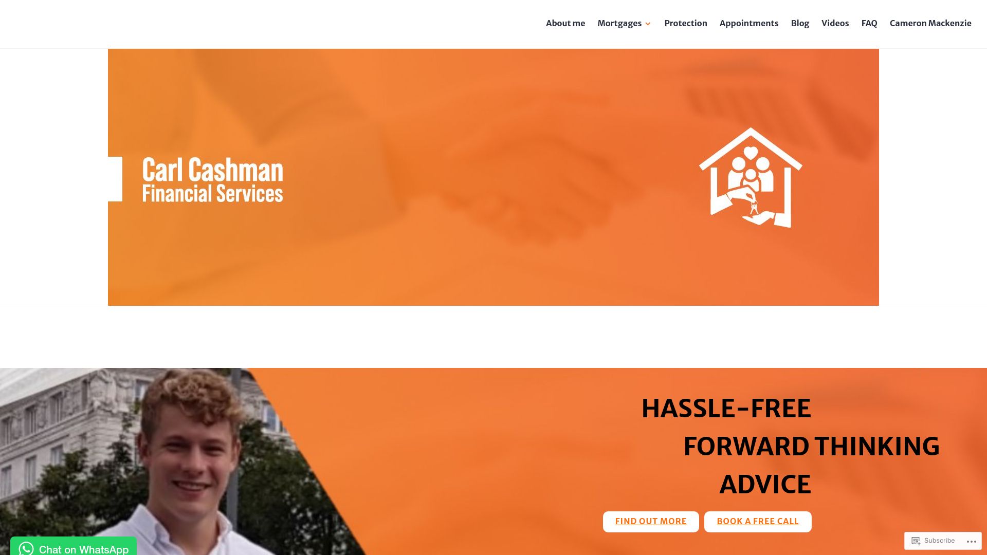 Screenshot of Carl Cashman - Financial Services's website