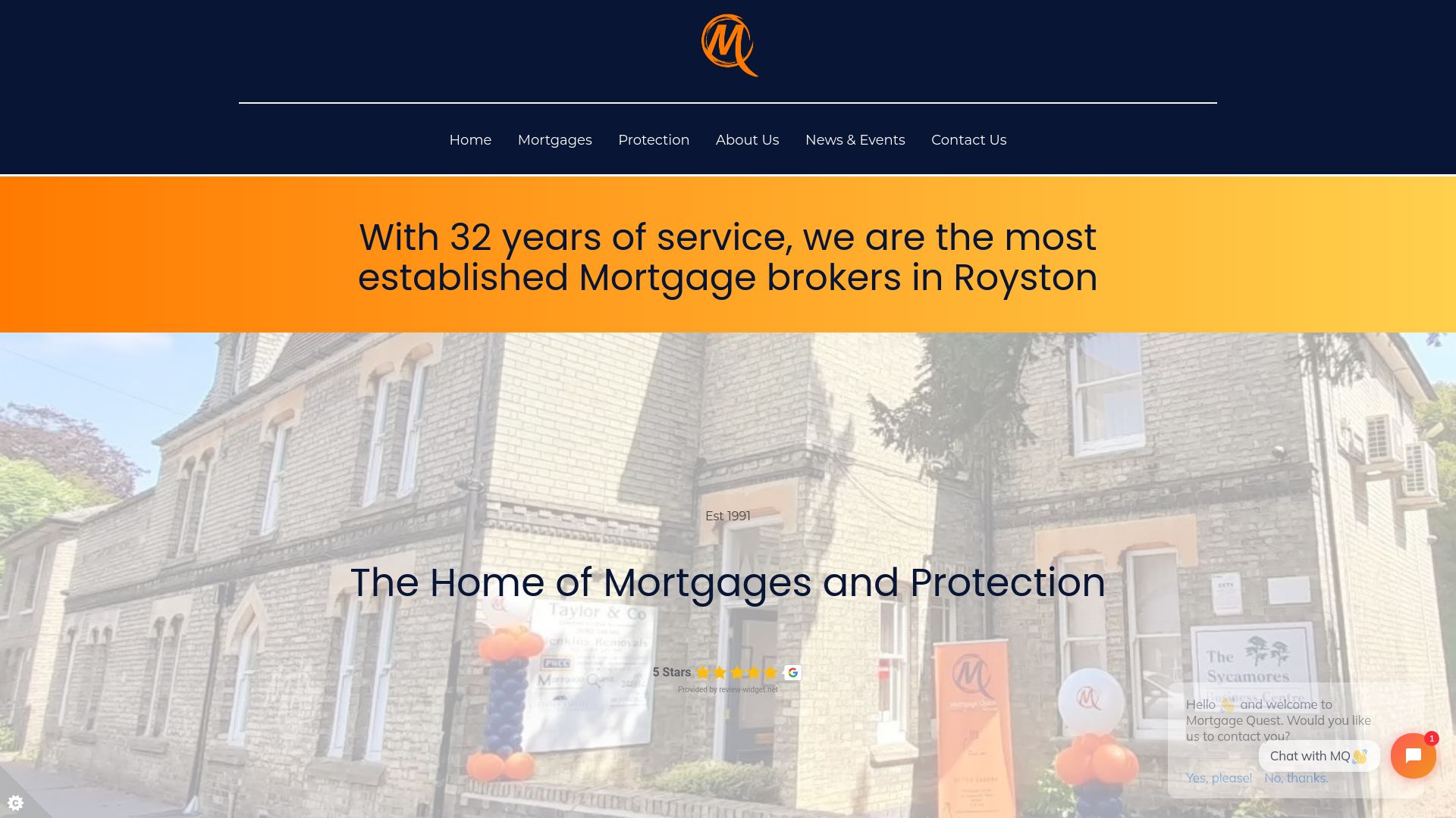 Screenshot of Mortgage Quest's website