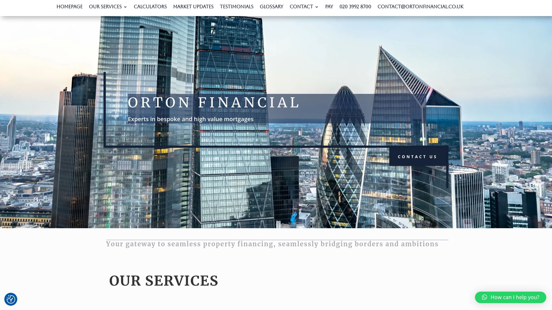 Screenshot of Orton Financial LTD's website