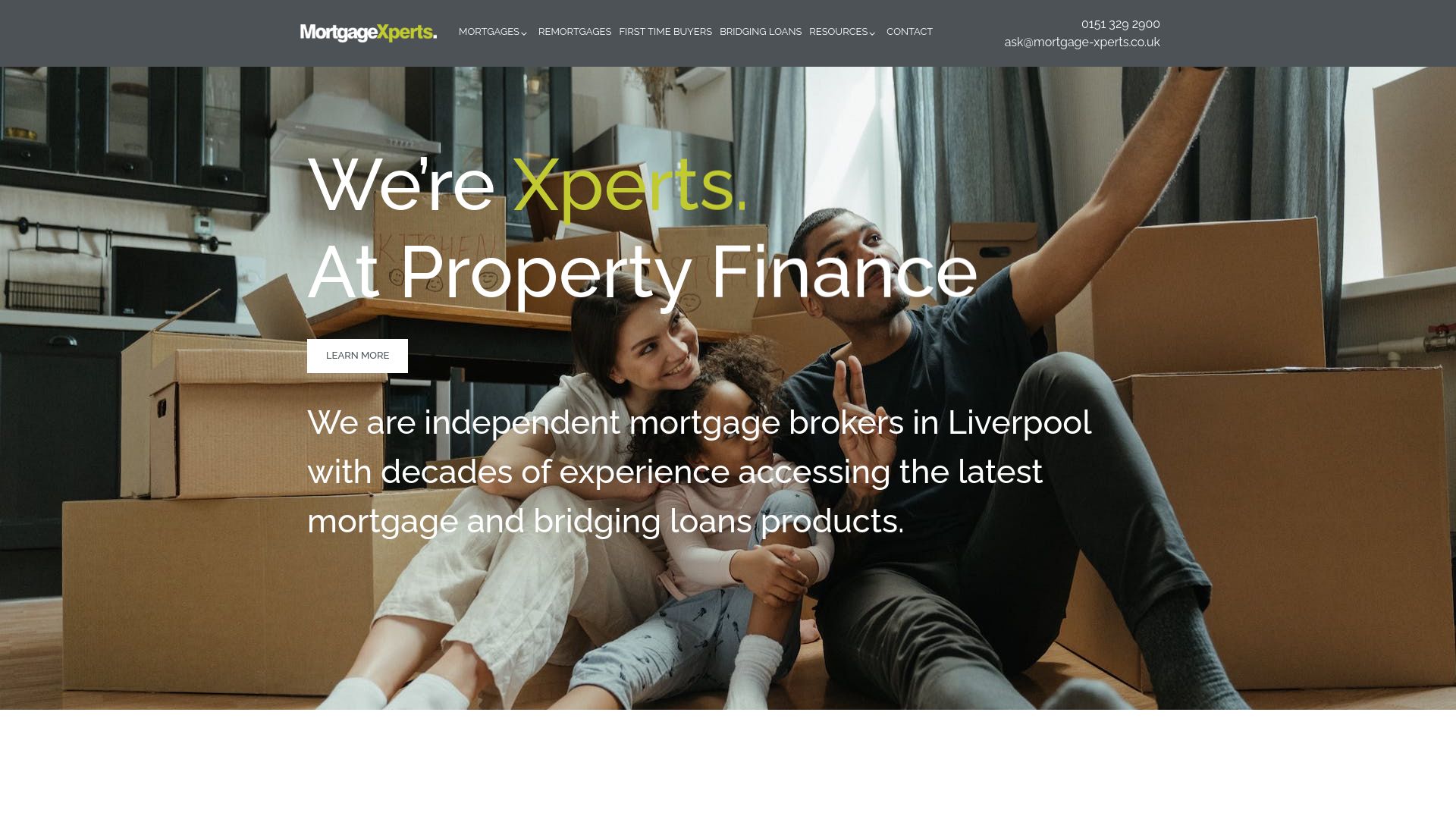 Screenshot of Mortgage Xperts's website