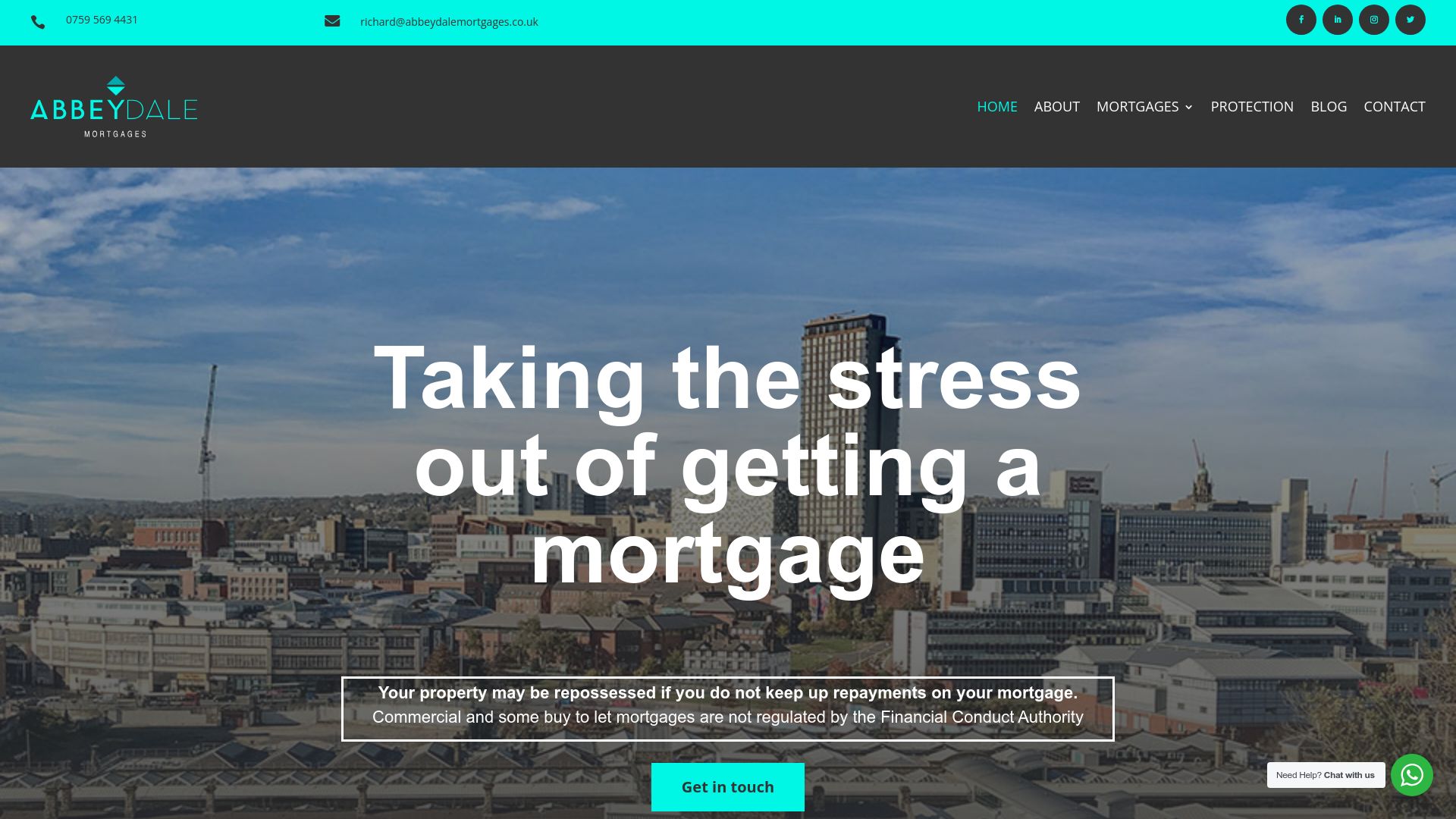 Screenshot of Abbeydale Mortgages's website