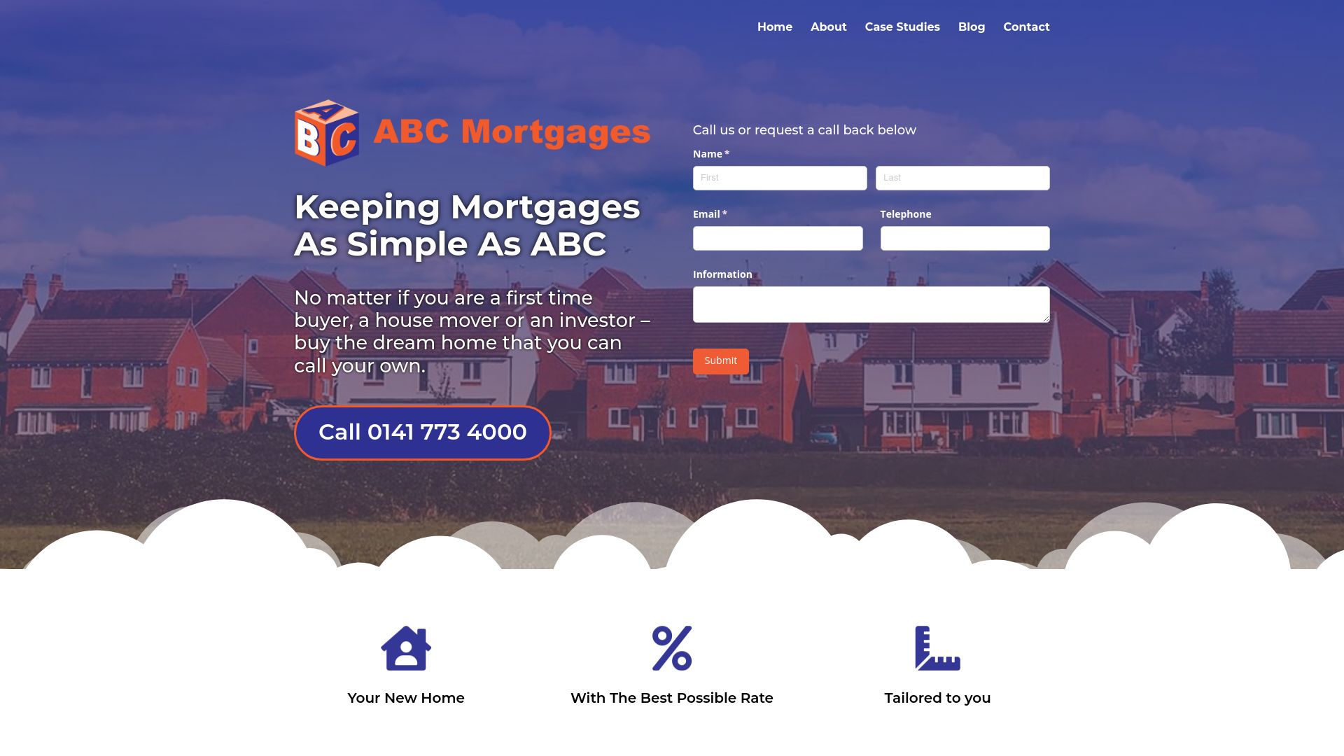 Screenshot of ABC Mortgages's website