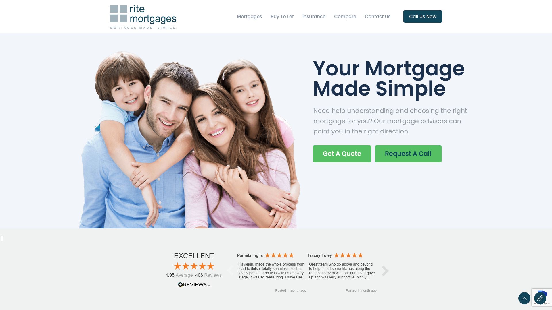 Screenshot of Rite Mortgages's website