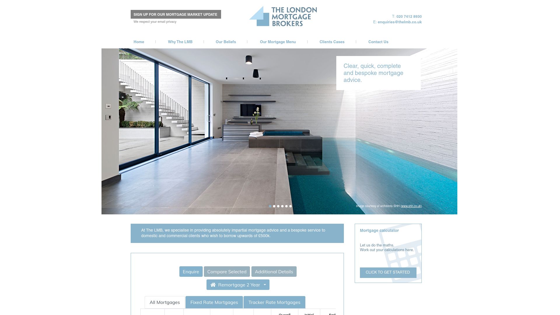 Screenshot of The London Mortgage Brokers LTD's website