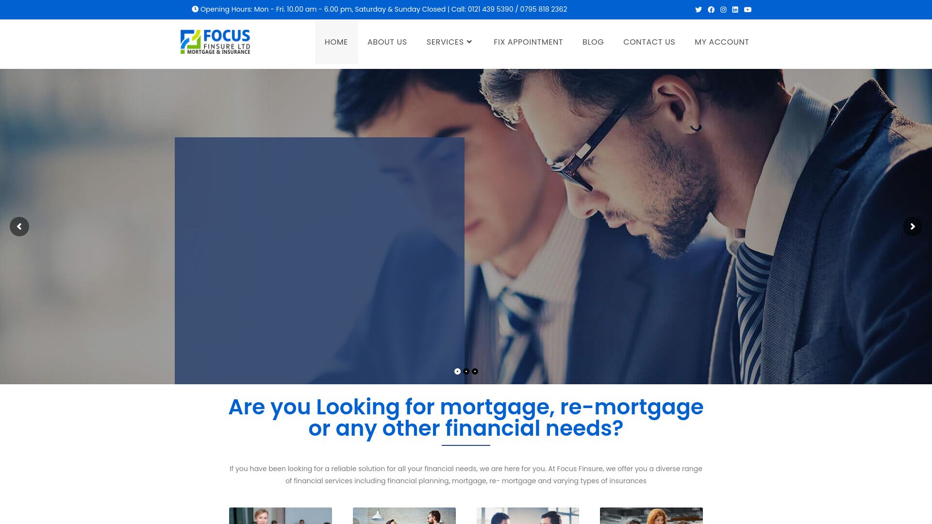 Screenshot of Focus Finsure's website