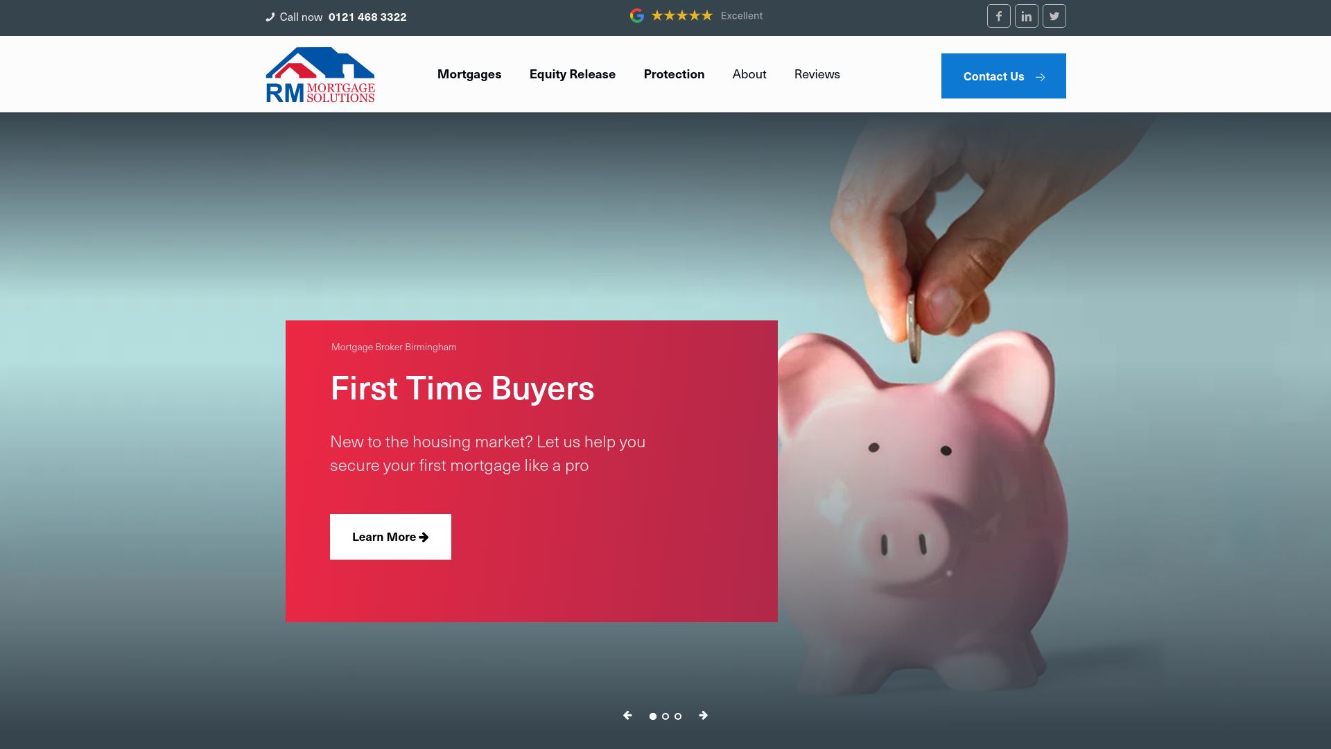 Screenshot of RM Mortgage Solutions Ltd's website