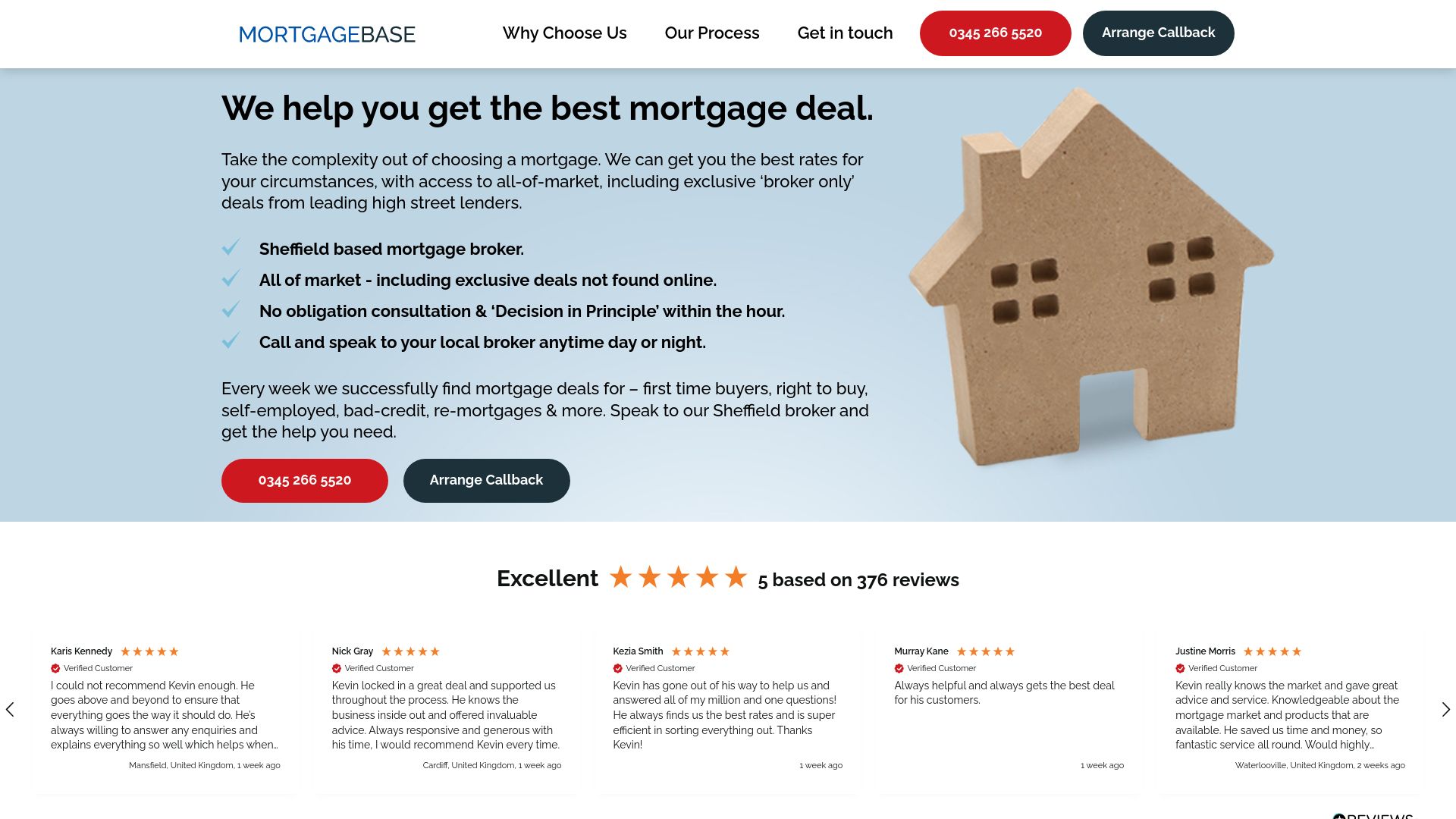 Screenshot of Mortgage Base's website