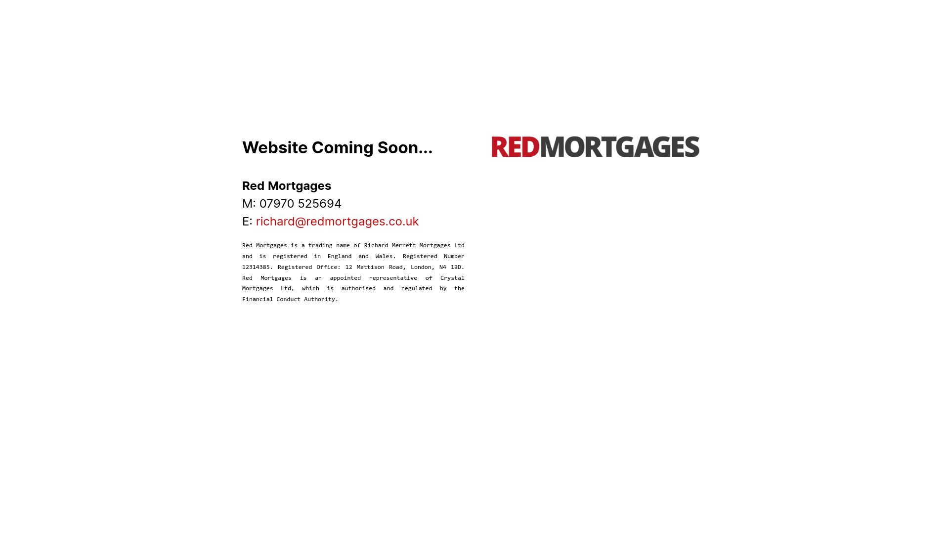 Screenshot of Red Mortgages's website