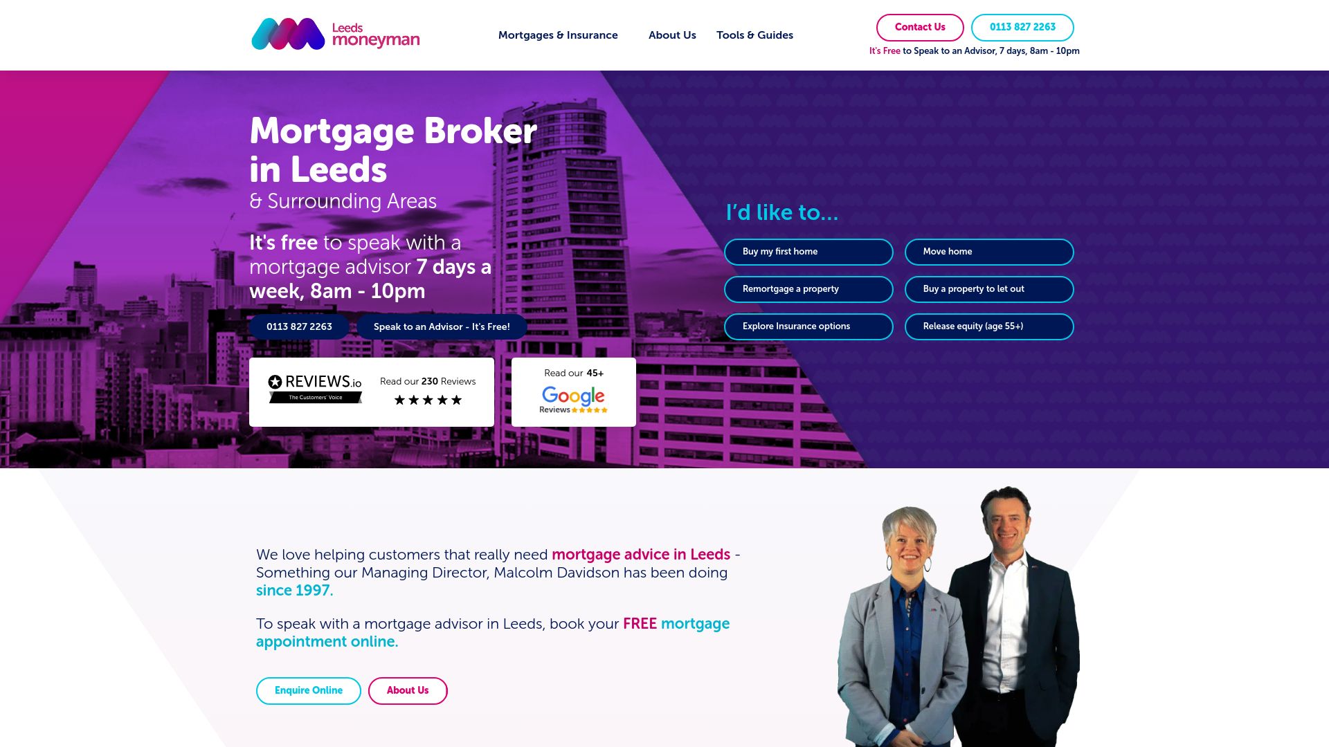 Screenshot of Leedsmoneyman's website