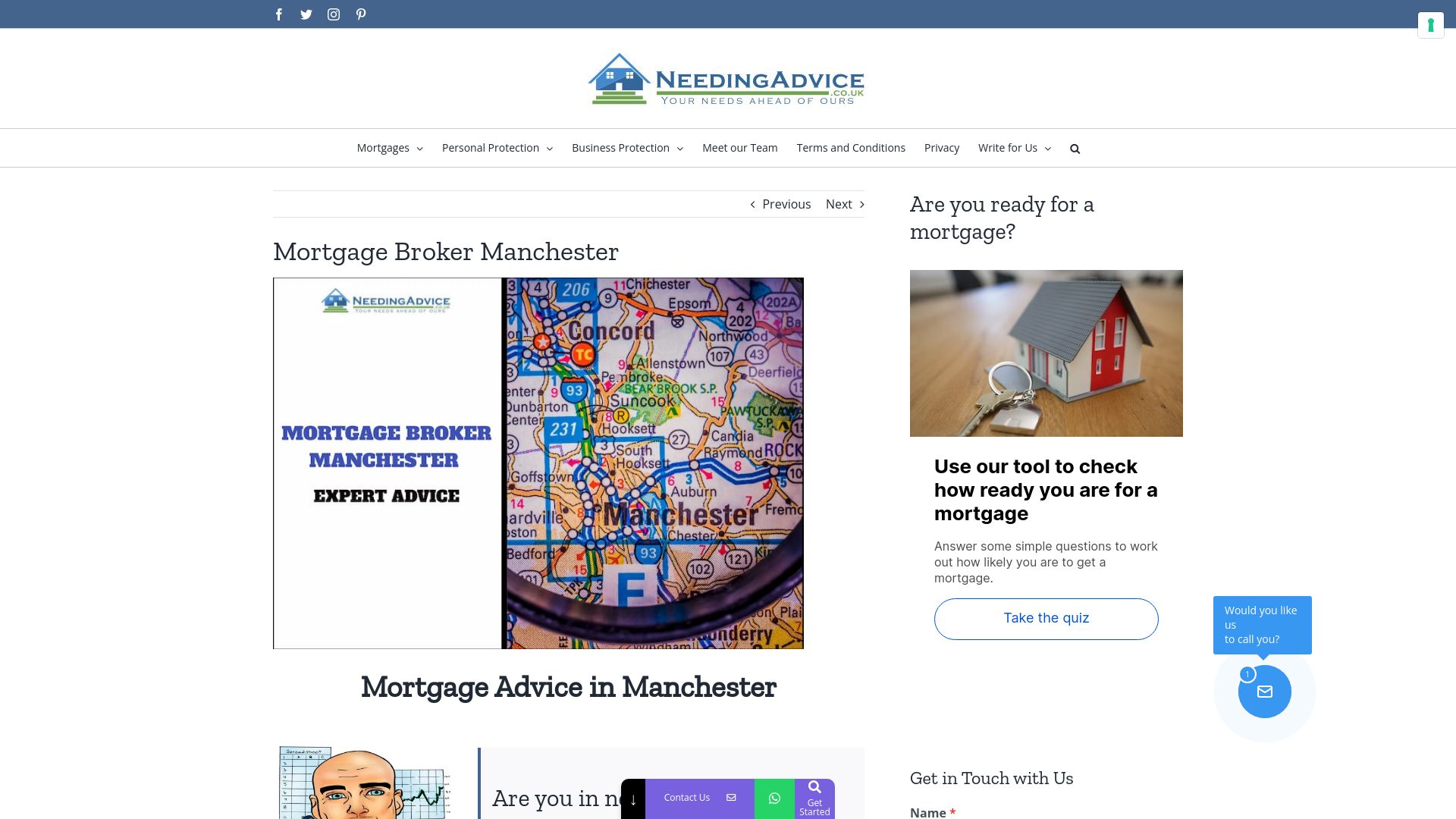 Screenshot of Manchester Mortgage Brokers's website