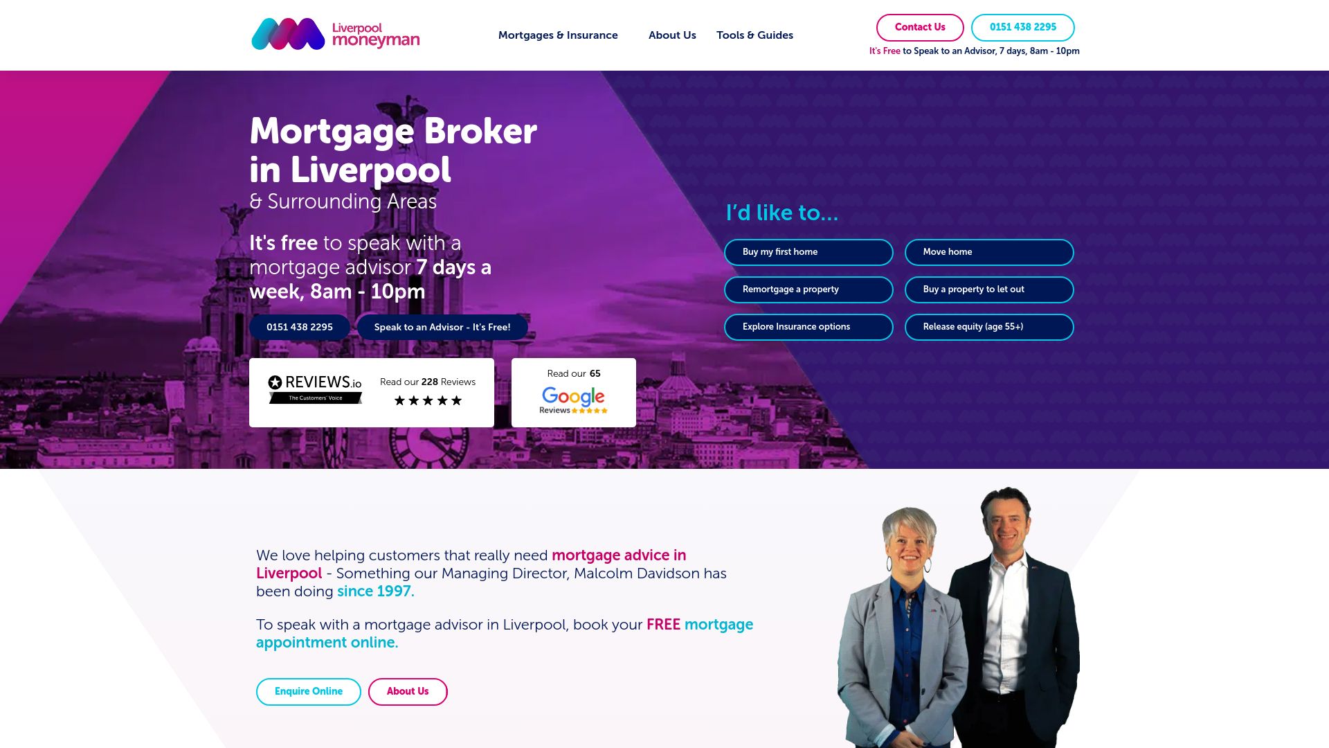 Screenshot of Liverpoolmoneyman - Mortgage Broker's website