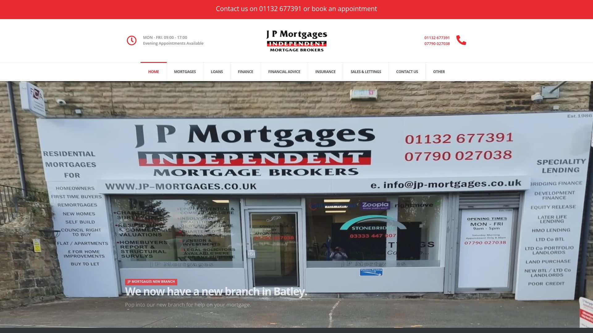 Screenshot of J P Mortgages's website