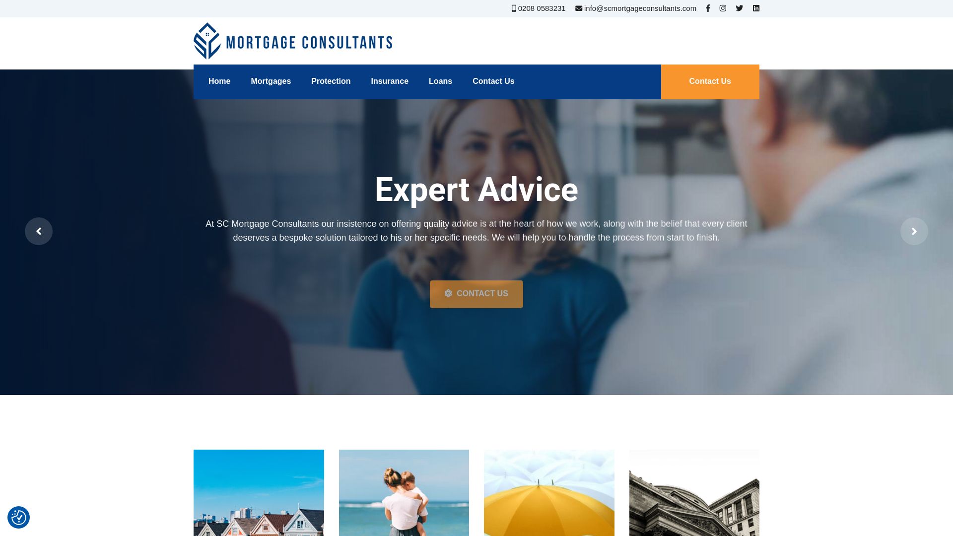 Screenshot of SC Mortgage Consultants's website