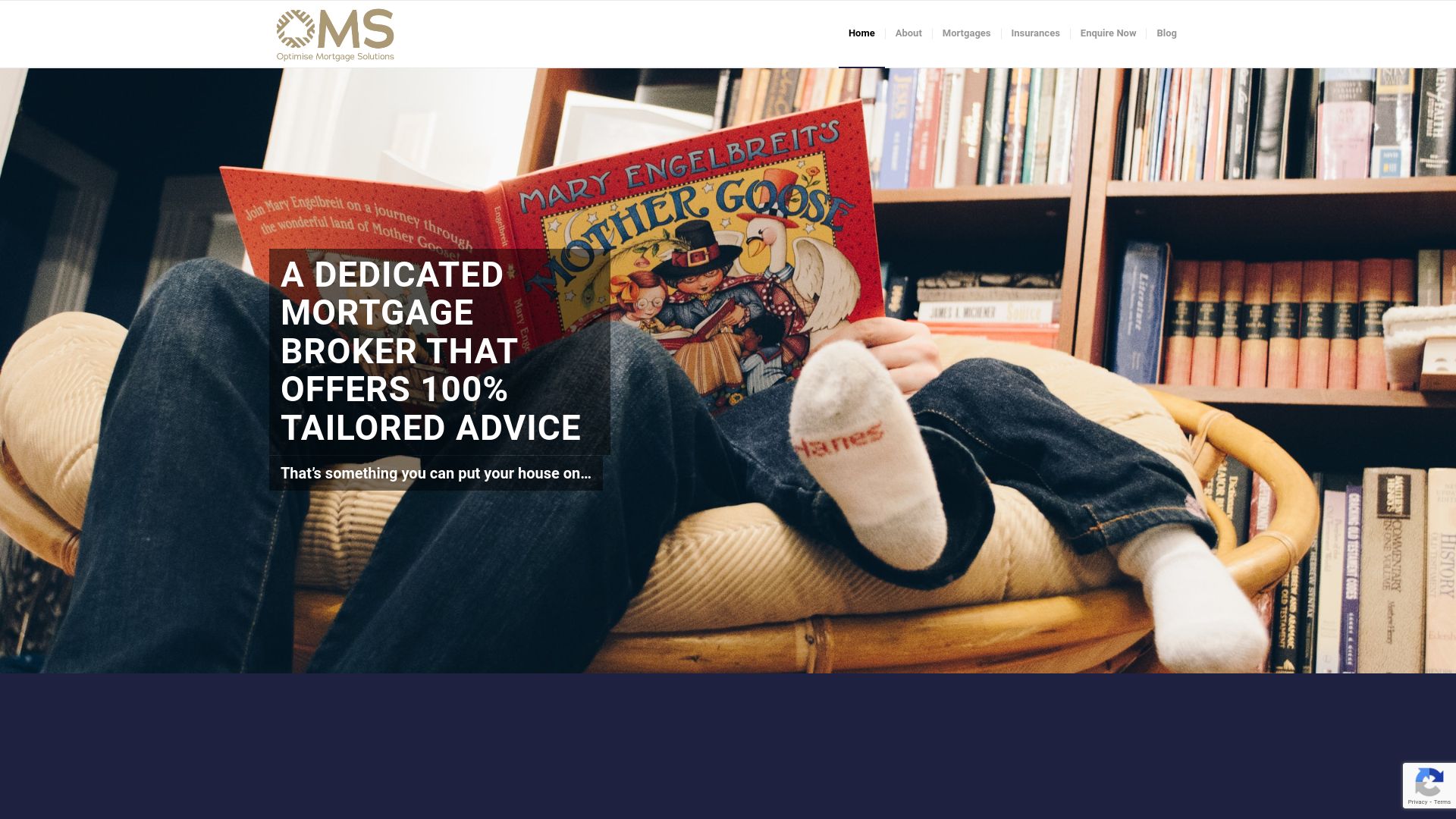 Screenshot of Optimise Mortgage Solutions Ltd's website