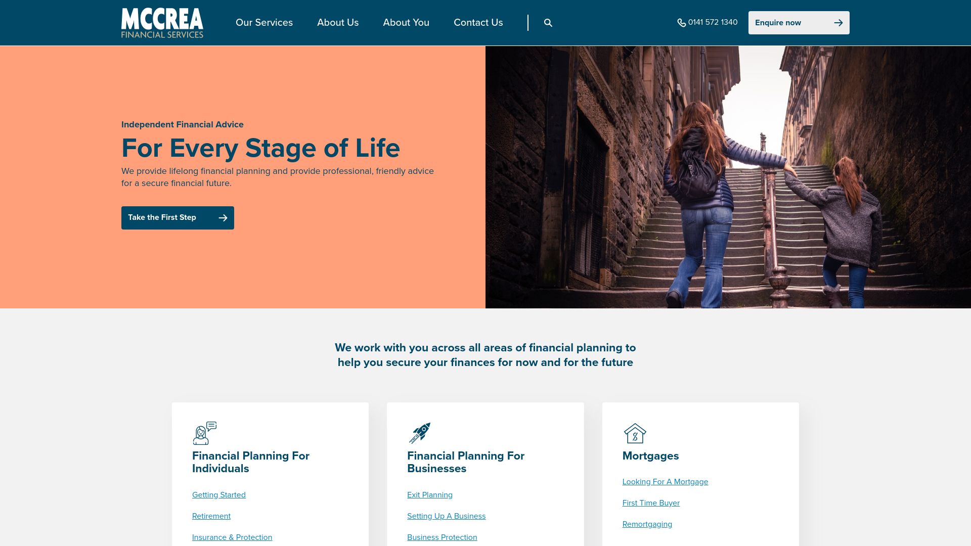 Screenshot of McCrea Financial Services Ltd's website