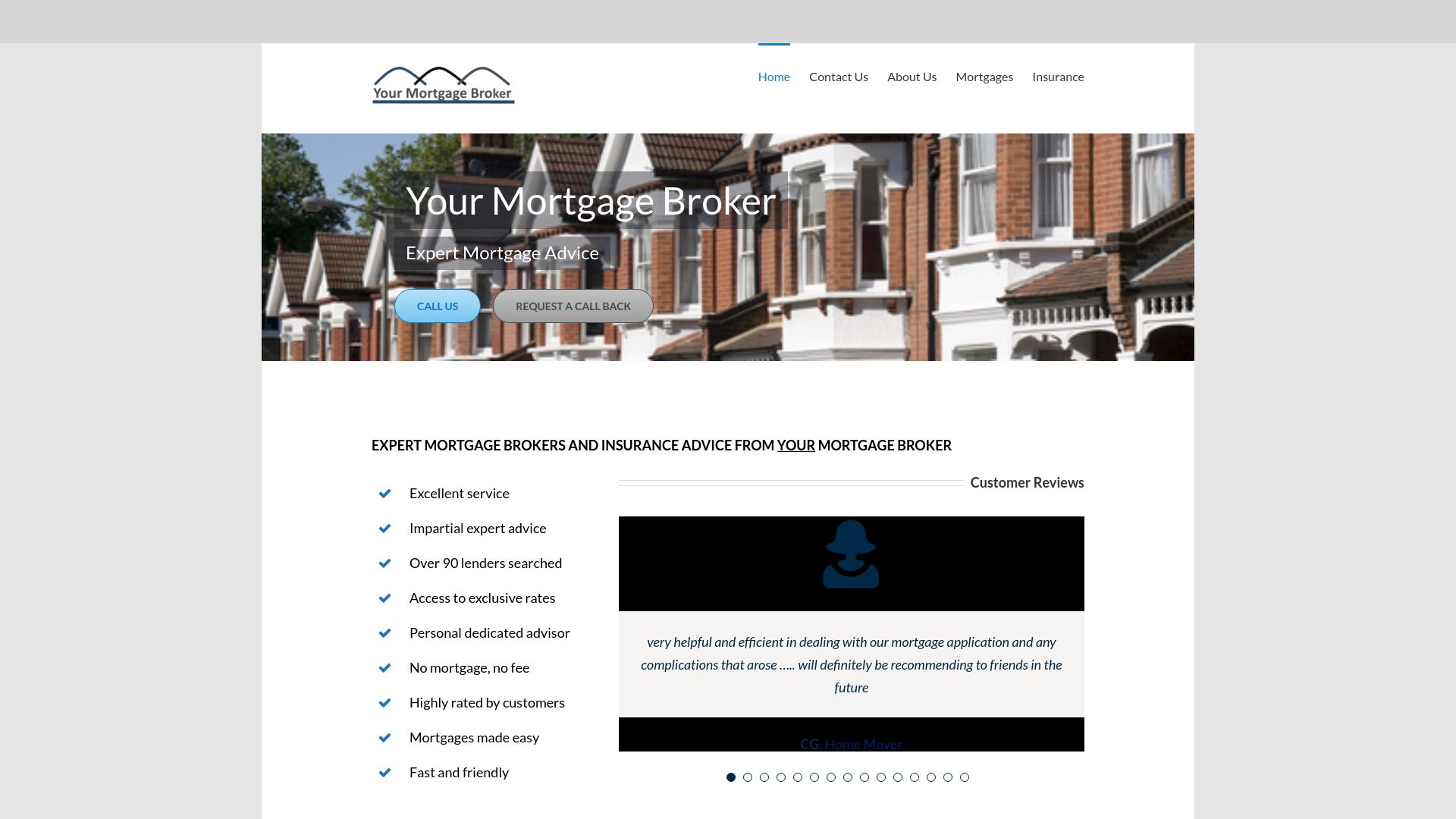 Screenshot of Your Mortgage Broker's website