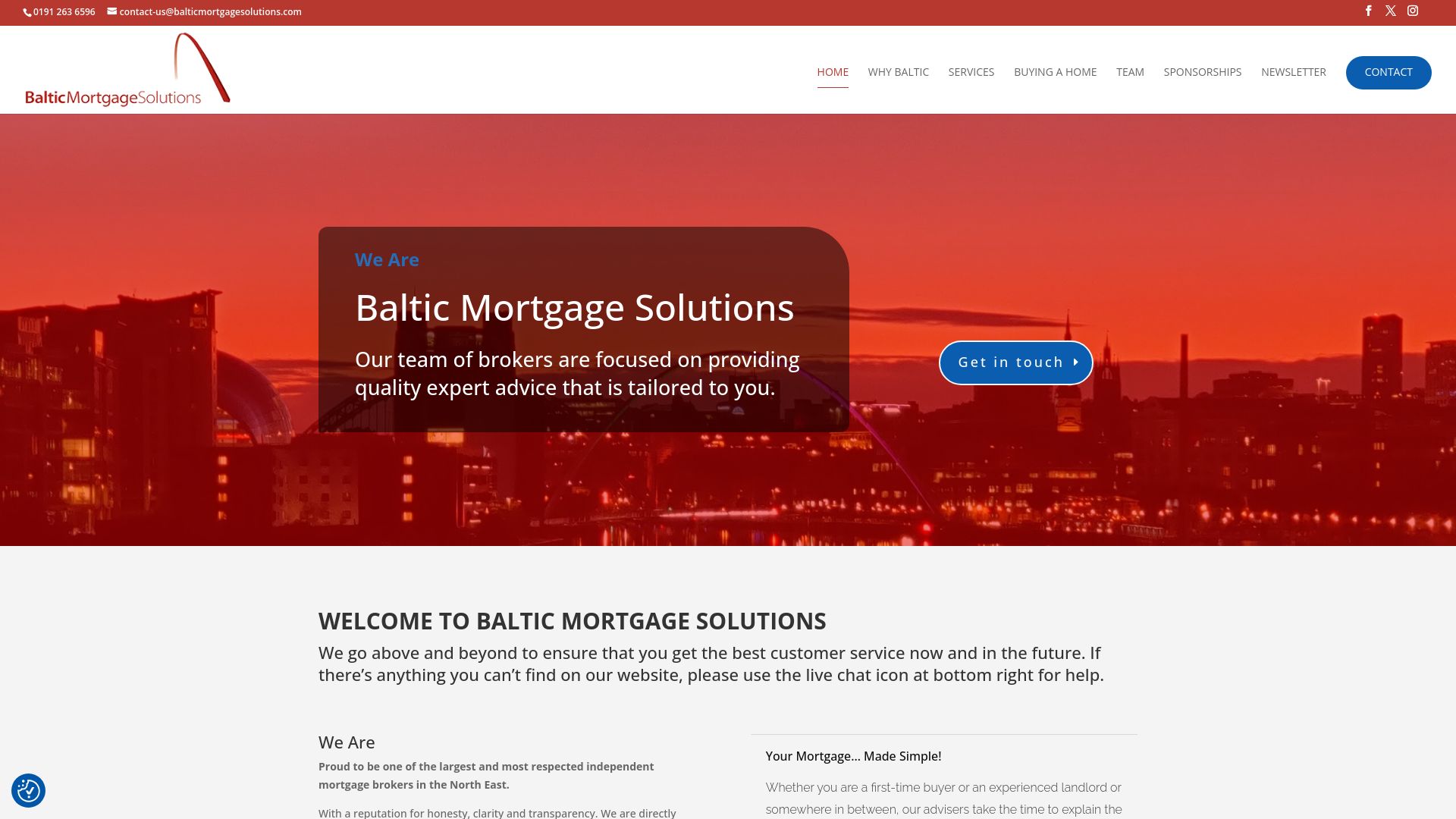 Screenshot of Baltic Mortgage Solutions's website